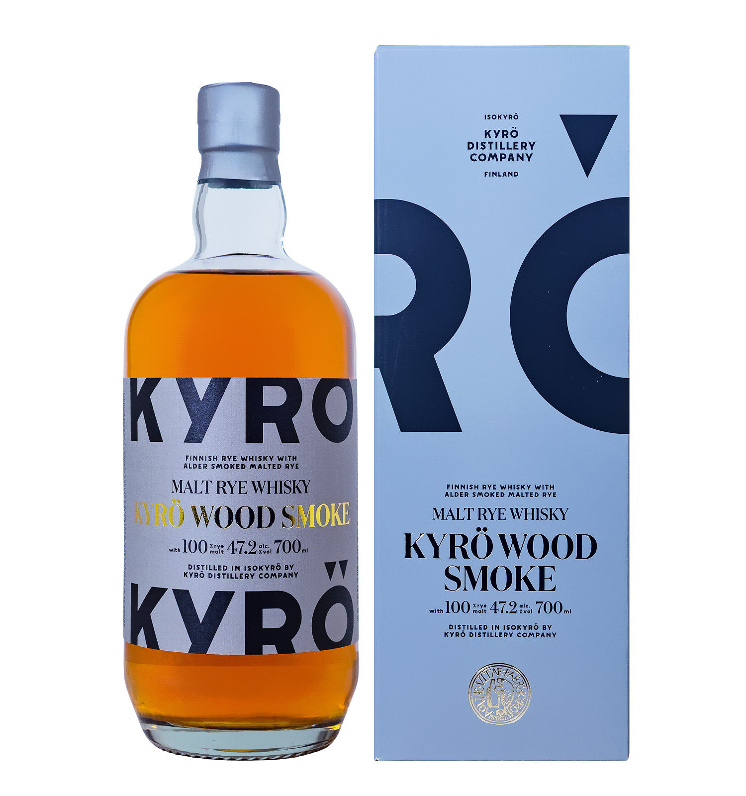 Kyrö Wood Smoke Malt Rye Whisky - 0,7L 47,2% vol