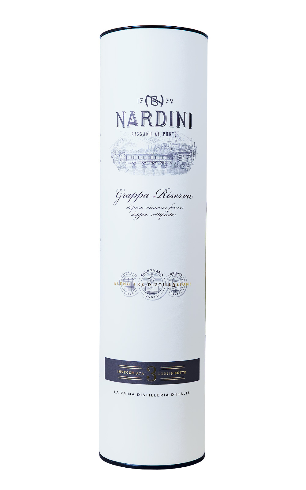 Nardini Grappa Riserva 3 Jahre in Geschenktube - 0,7L 50% vol