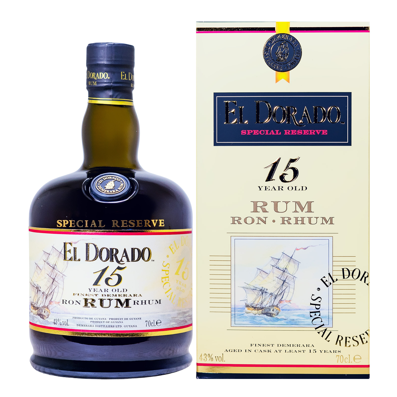 El Dorado 15 Jahre Finest Demerara Rum - 0,7L 43% vol