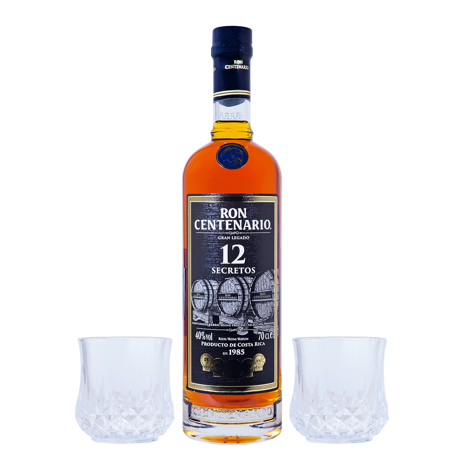 Ron Centenario 12 Jahre Gran Legado Rum + 2 Tumbler - 0,7L 40% vol