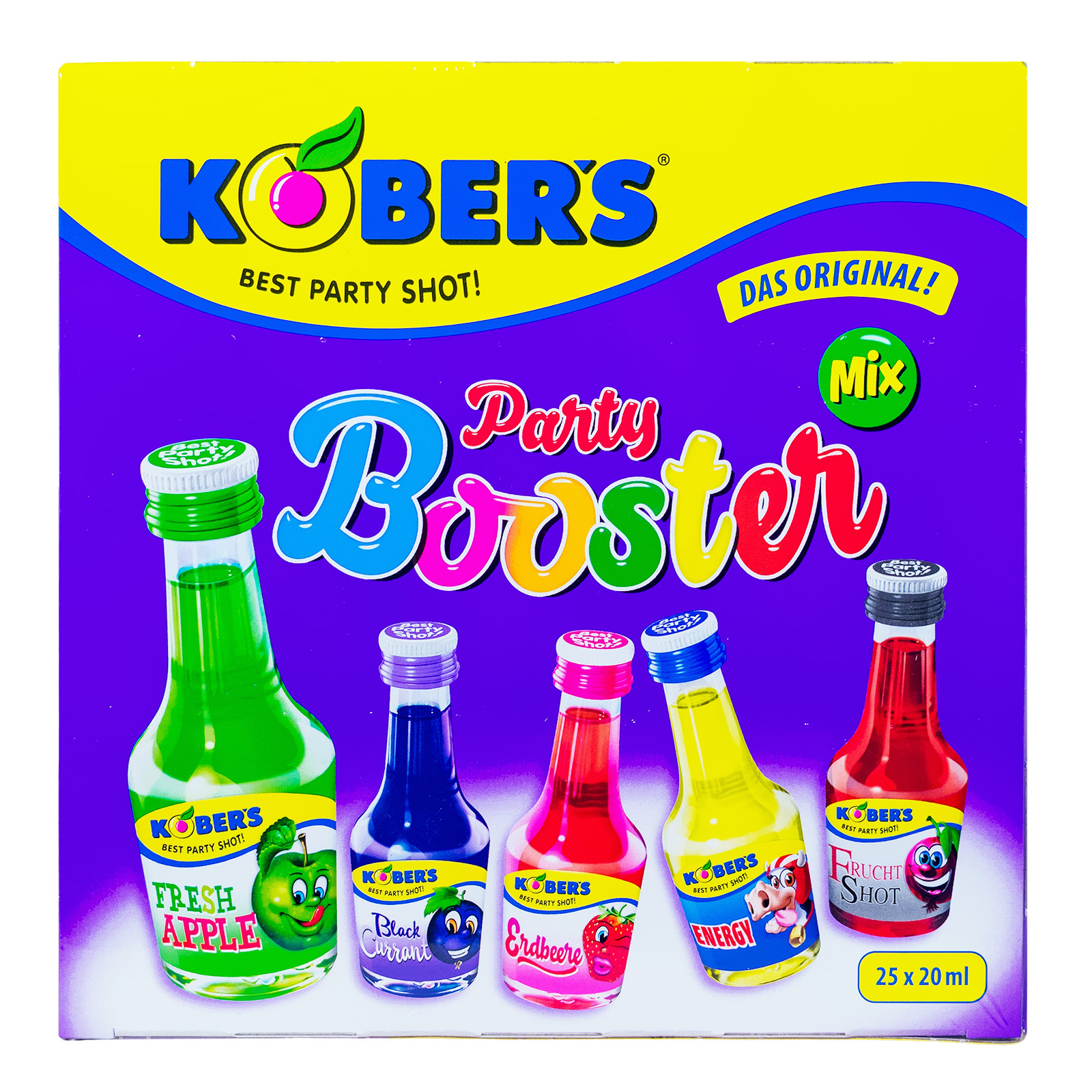Mix-Paket [25 x 0,02L] Kobers Party Booster 5 Mix - 0,5L 15% vol