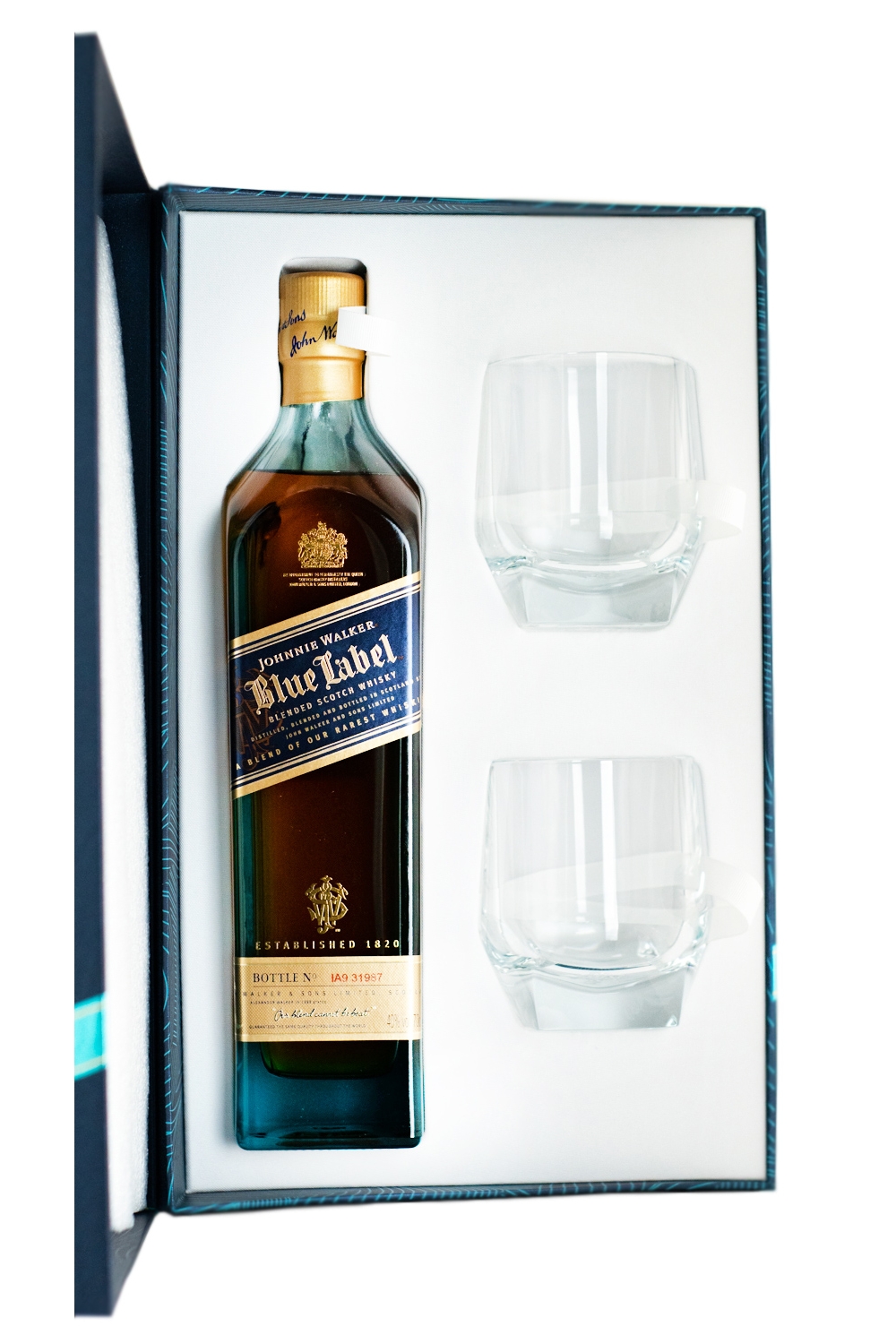 Johnnie Walker Blue Label Geschenkset zwei Tumblern - 0,7L 40% vol