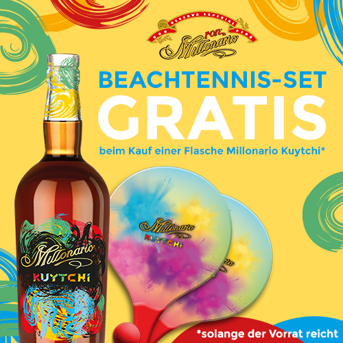 Bundle: Millonario Kuytchi Spirit Drink + Beachtennis-Set