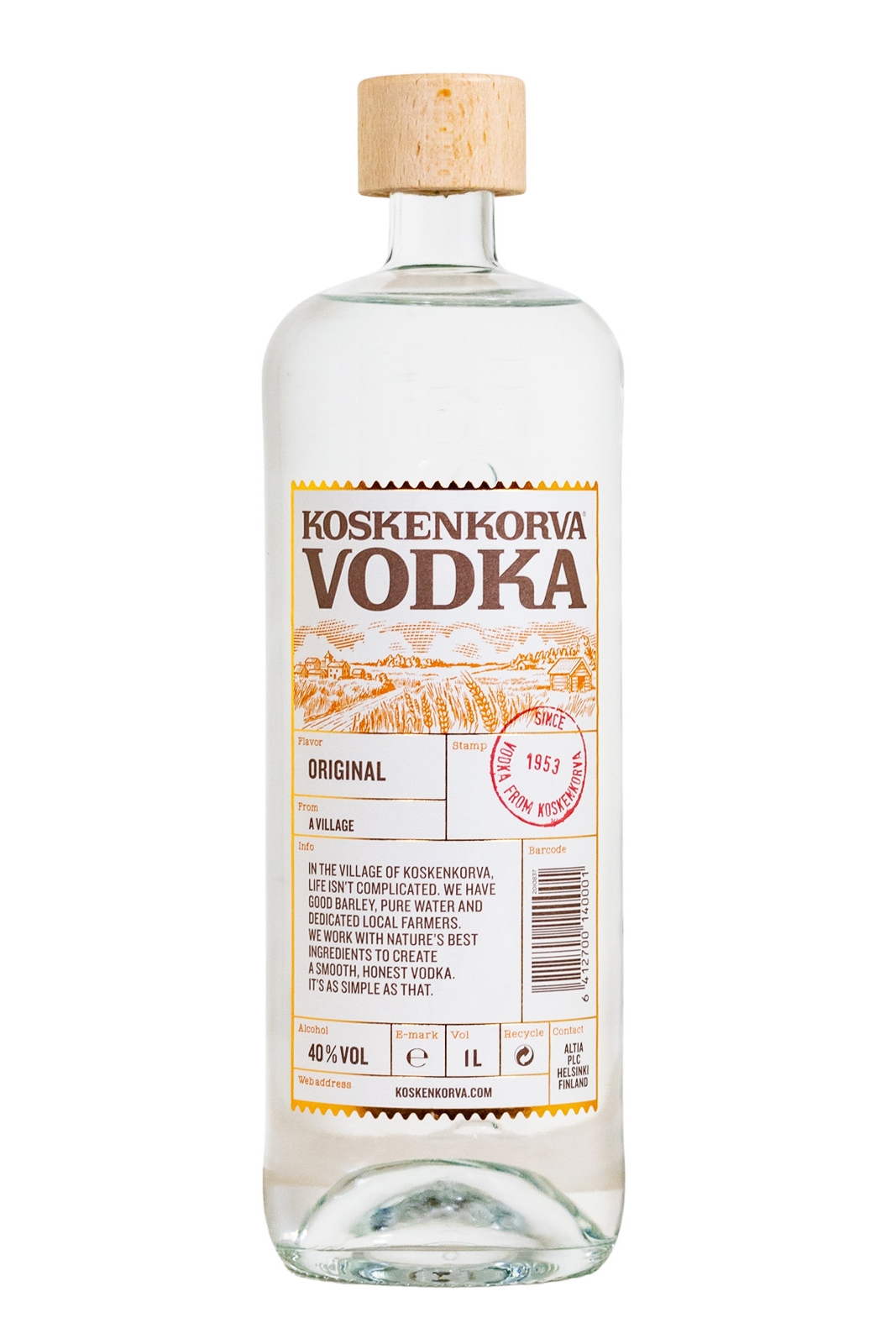 Koskenkorva Finnish Barley Vodka - 1 Liter 40% vol Koskenkorva Finnish Barley Vodka - 1 Liter 40% vol