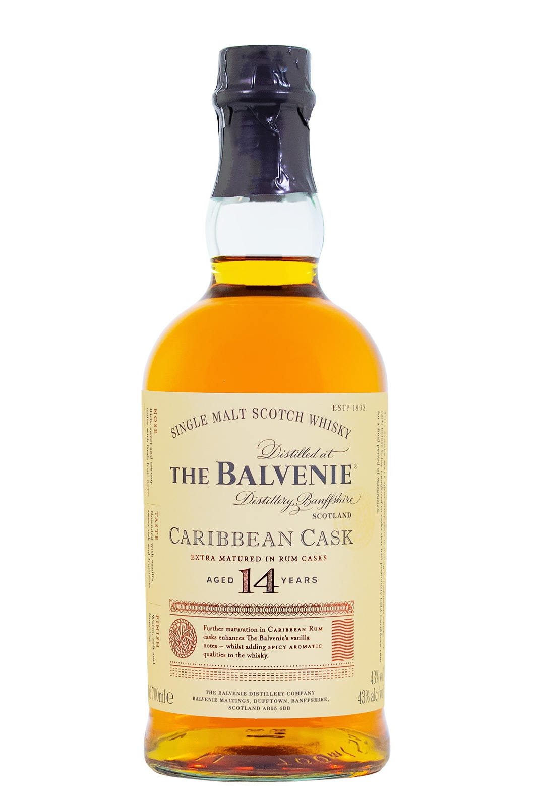 Balvenie 14 Jahre Carribean Cask Single Malt Scotch Whisky - 0,7L 43% vol