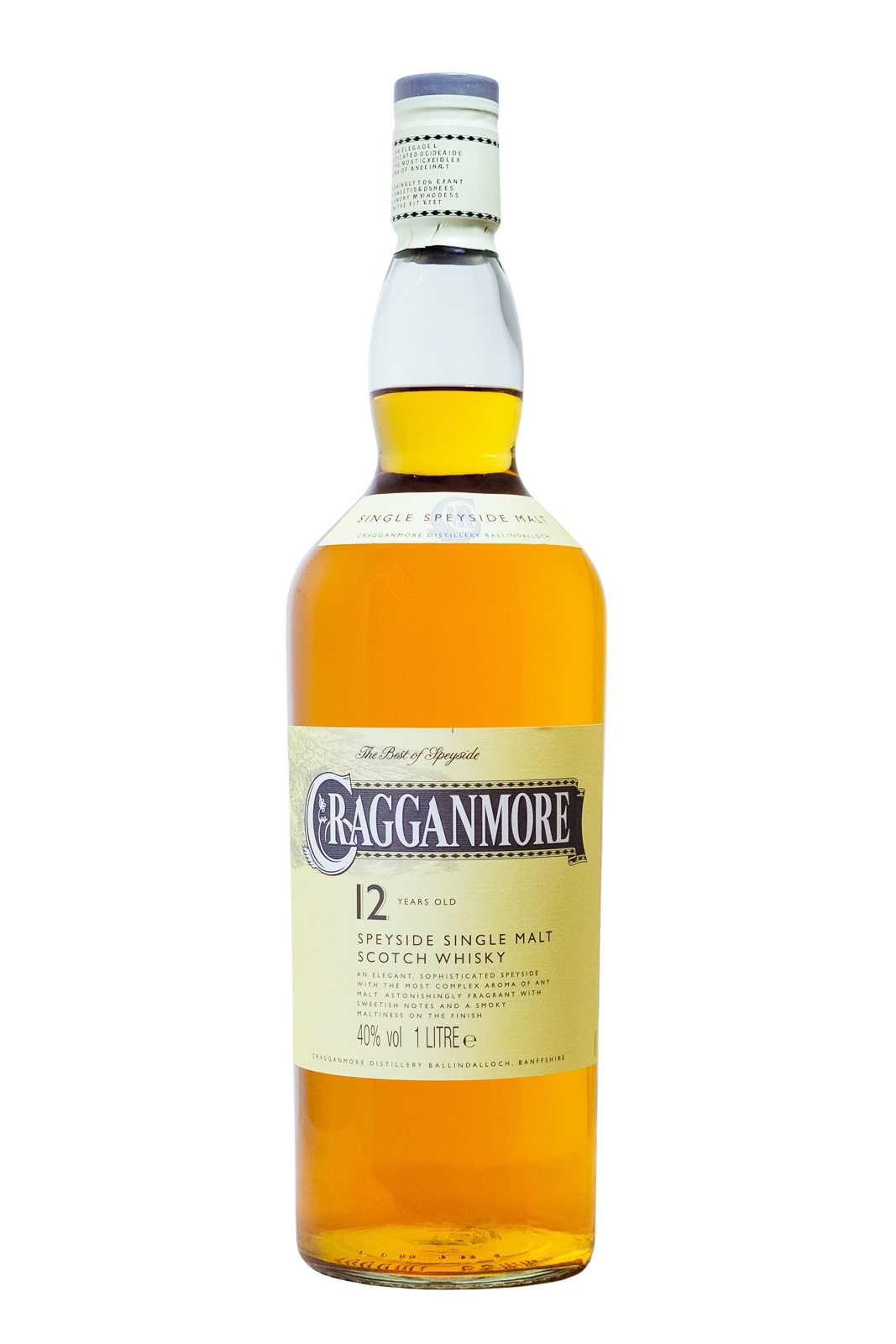 Cragganmore 12 Jahre Speyside Single Malt Scotch Whisky - 1 Liter 40% vol