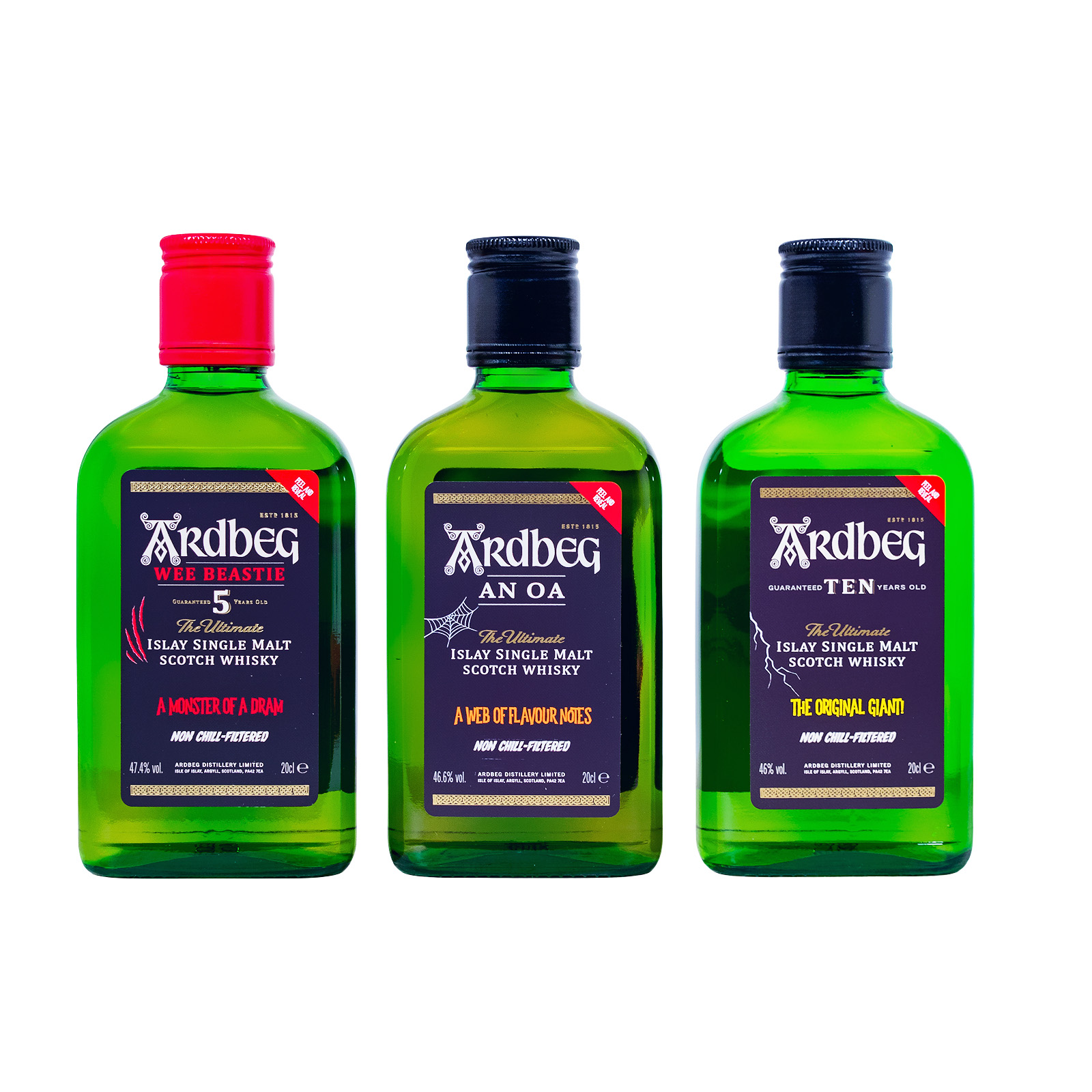 Ardbeg Monster of Smoke Tasting Set Paket [3 x 0,20 Liter] - 0,6L 46,67% vol