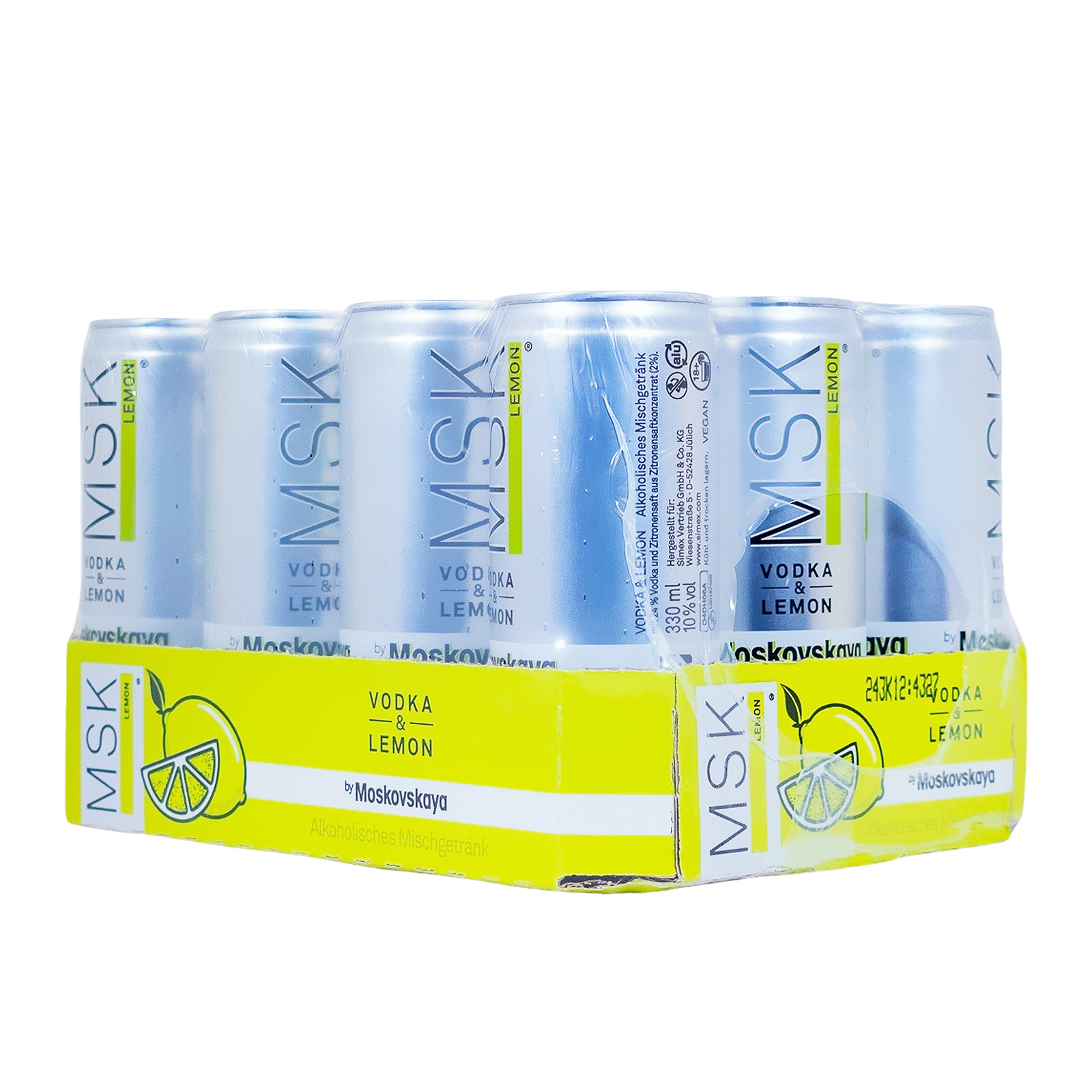 Paket [12 x 0,33 L] MSK Vodka & Lemon - 3,96L 10% vol