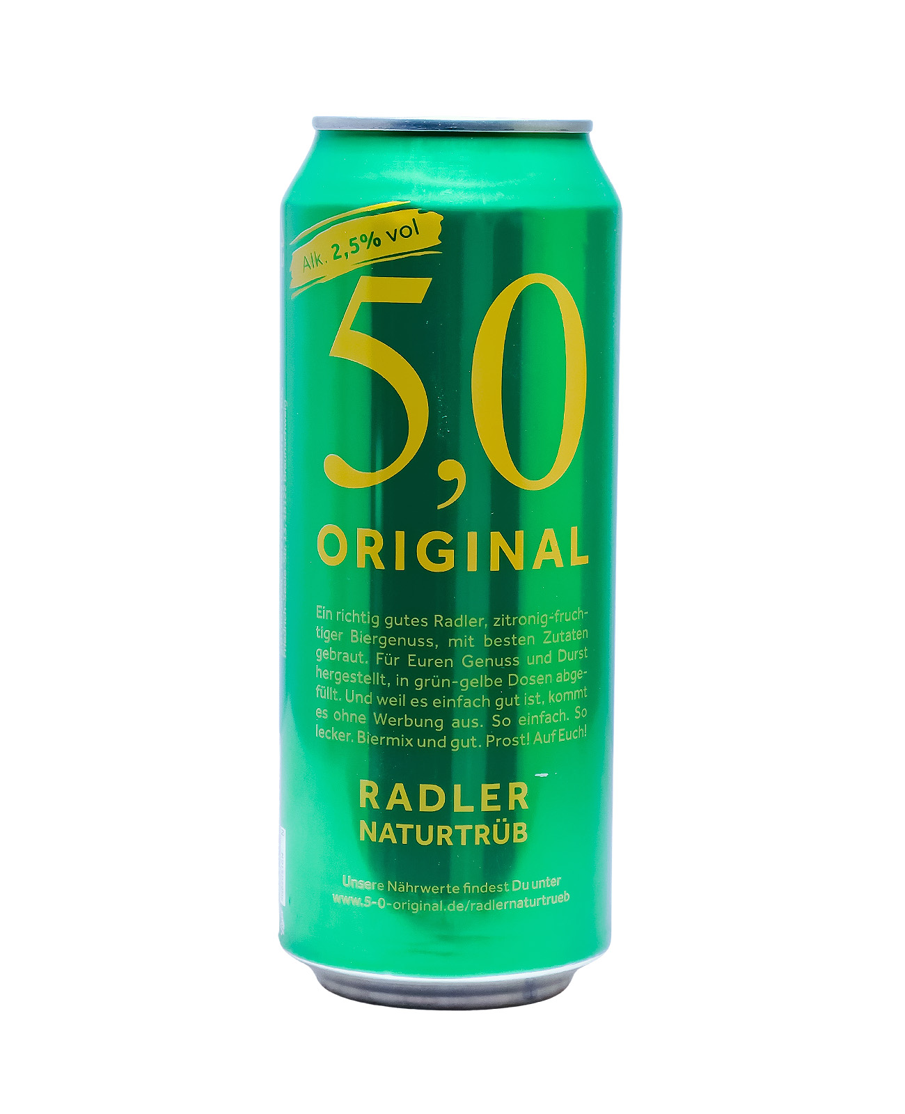 Oettinger 5,0 Original - Radler Naturtrüb Dose - 0,5L 2,5% vol