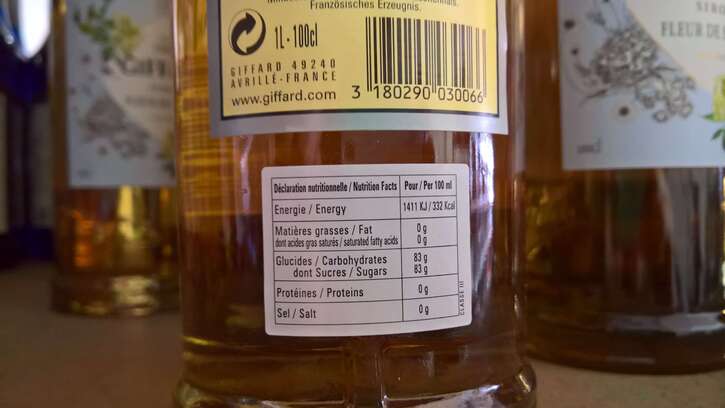 Nährwertangaben Sirup