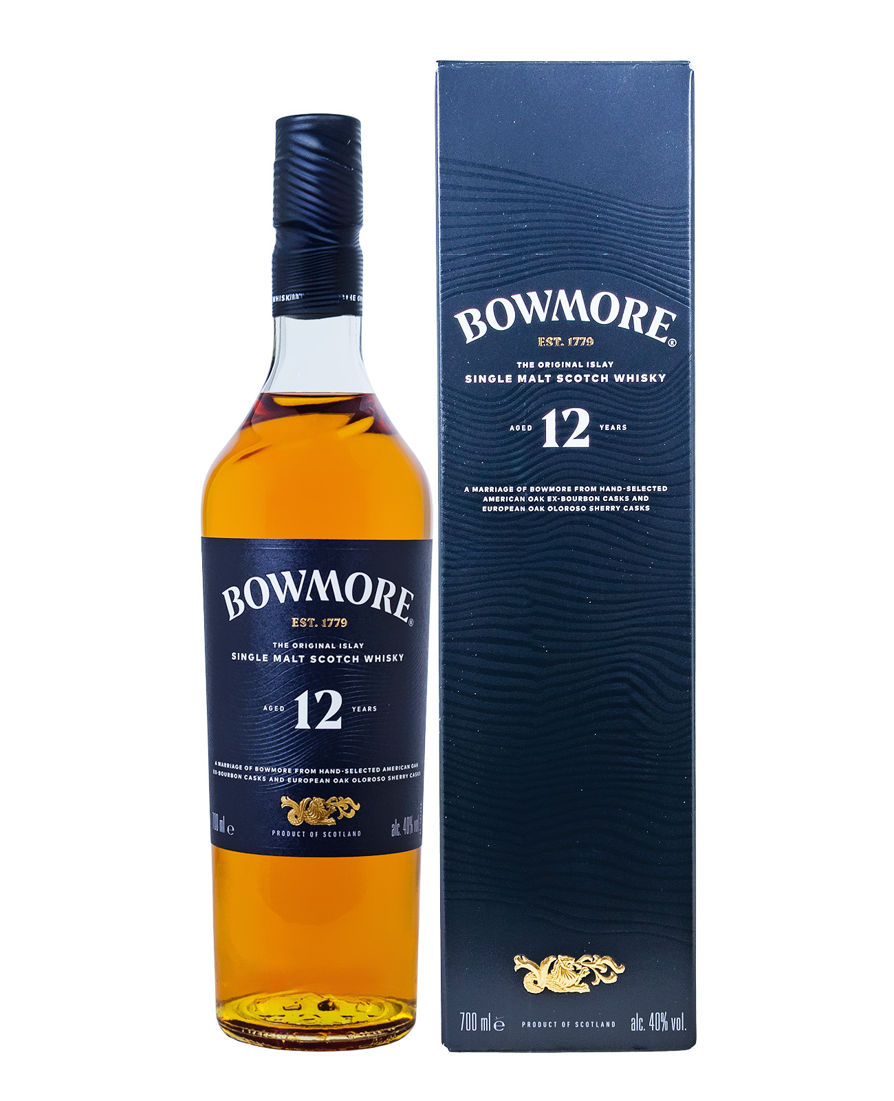 Bowmore 12 Jahre Islay Single Malt Scotch Whisky - 0,7L 40% vol