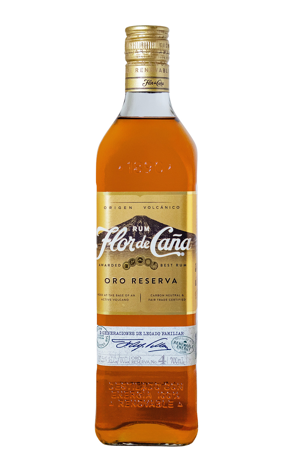 Flor de Cana Oro Reserva 4 Years Rum - 0,7L 37,5% vol