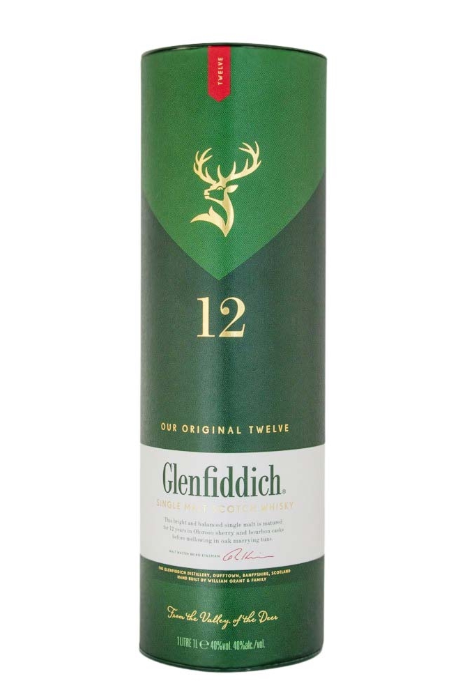 Glenfiddich 12 Jahre Single Malt Scotch Whisky - 1 Liter 40% vol