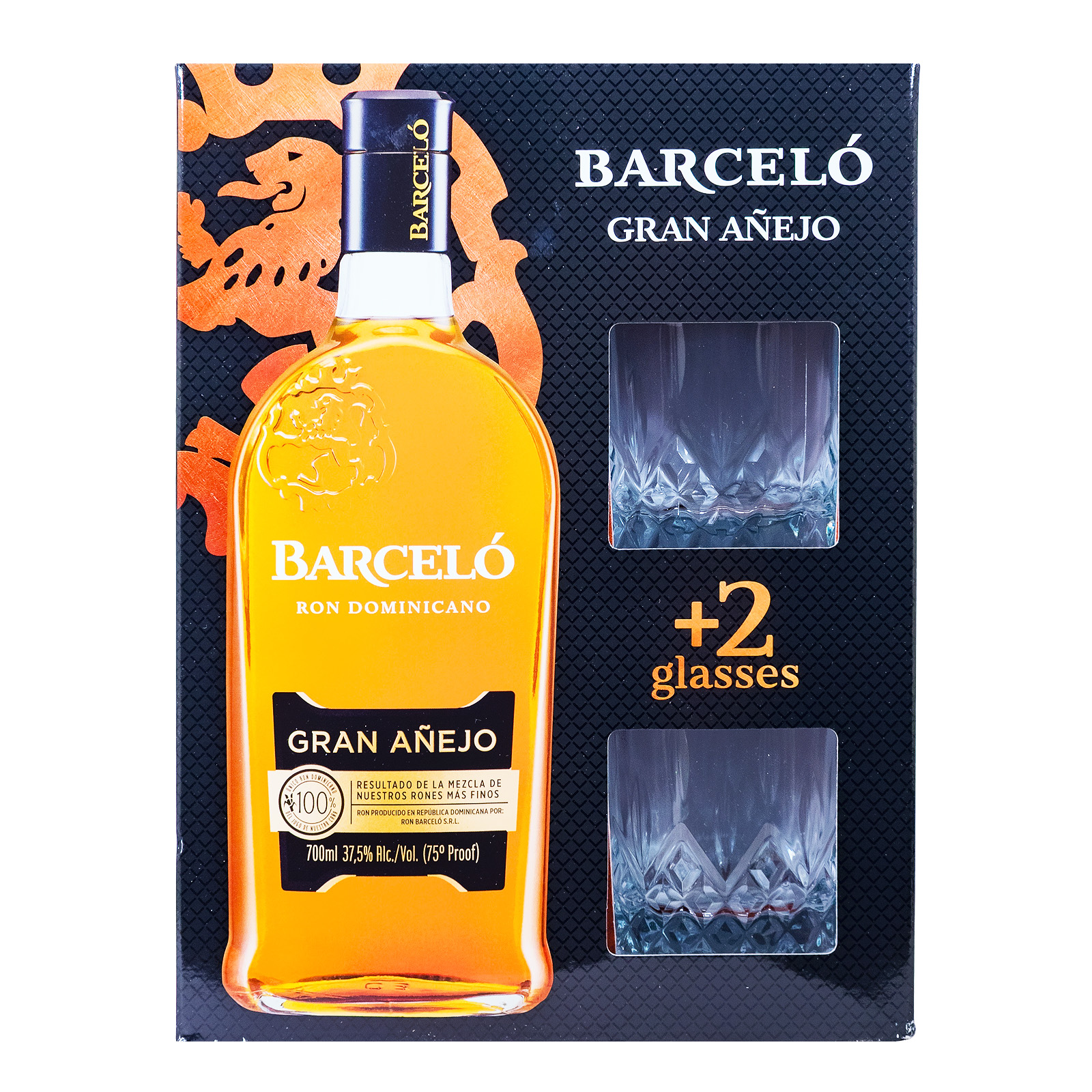 Ron Barcelo Gran Anejo GEPA mit Glas - 0,7L 38% vol