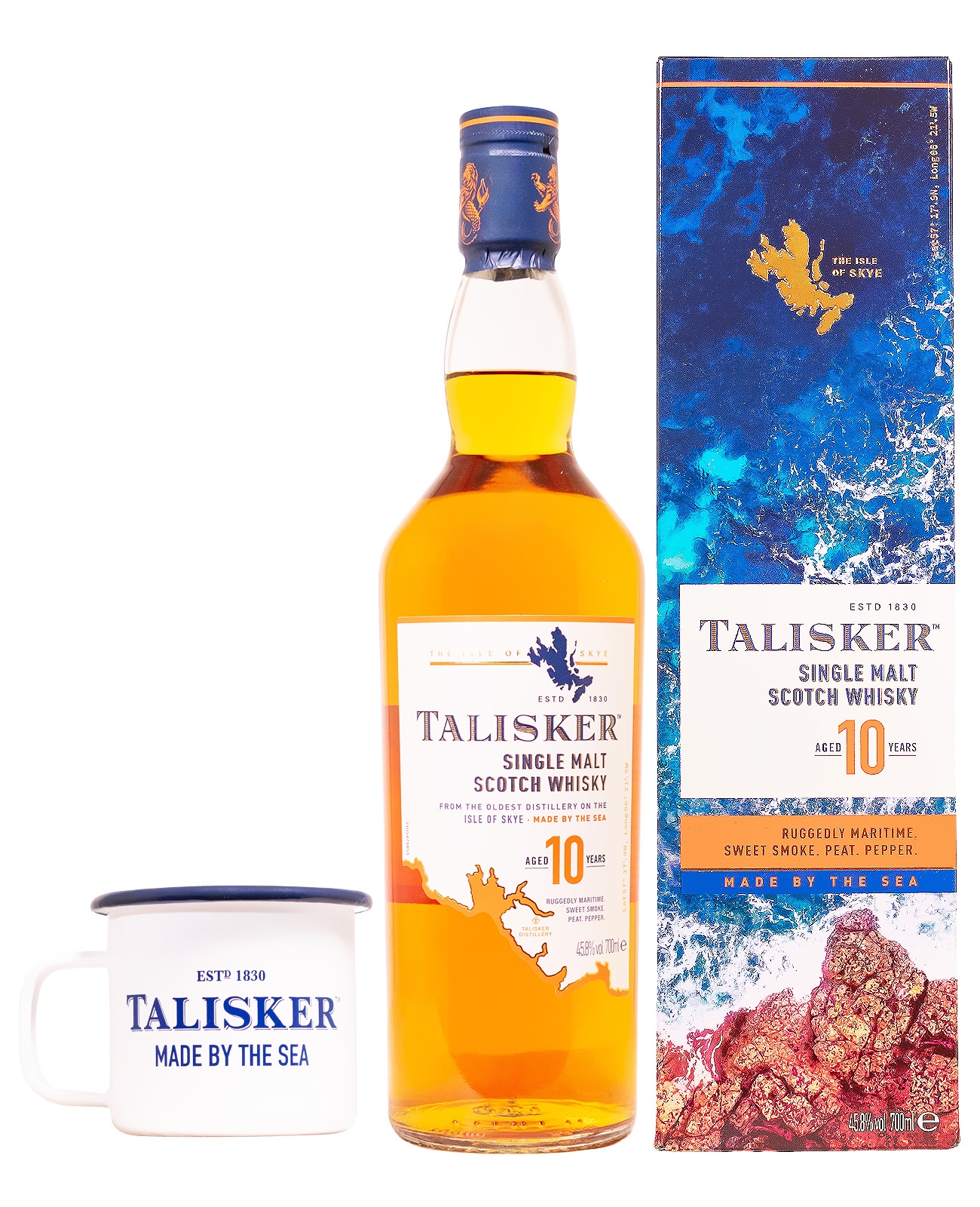 Talisker 10 Jahre Geschenk-Set mit Tasse - 0,7L 45,8% vol Talisker 10 Jahre Geschenk-Set mit Tasse - 0,7L 45,8% vol