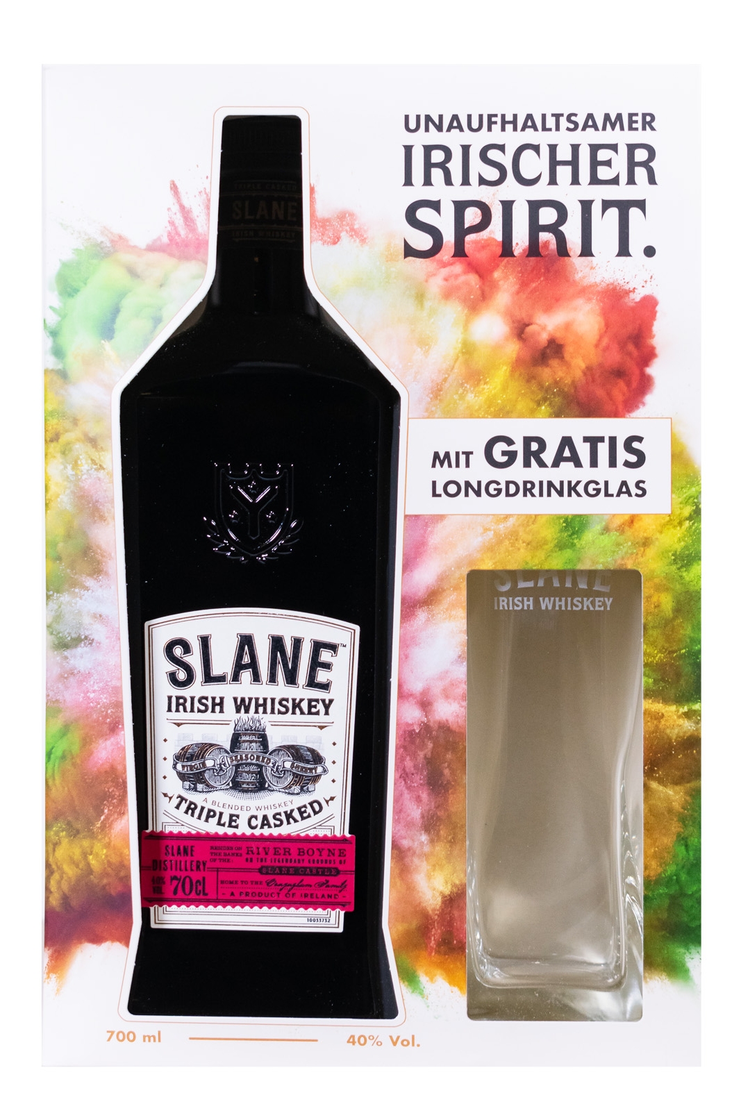 Slane Irish Whiskey mit Longdrinkglas - 0,7L 40% vol Slane Irish Whiskey mit Longdrinkglas - 0,7L 40% vol