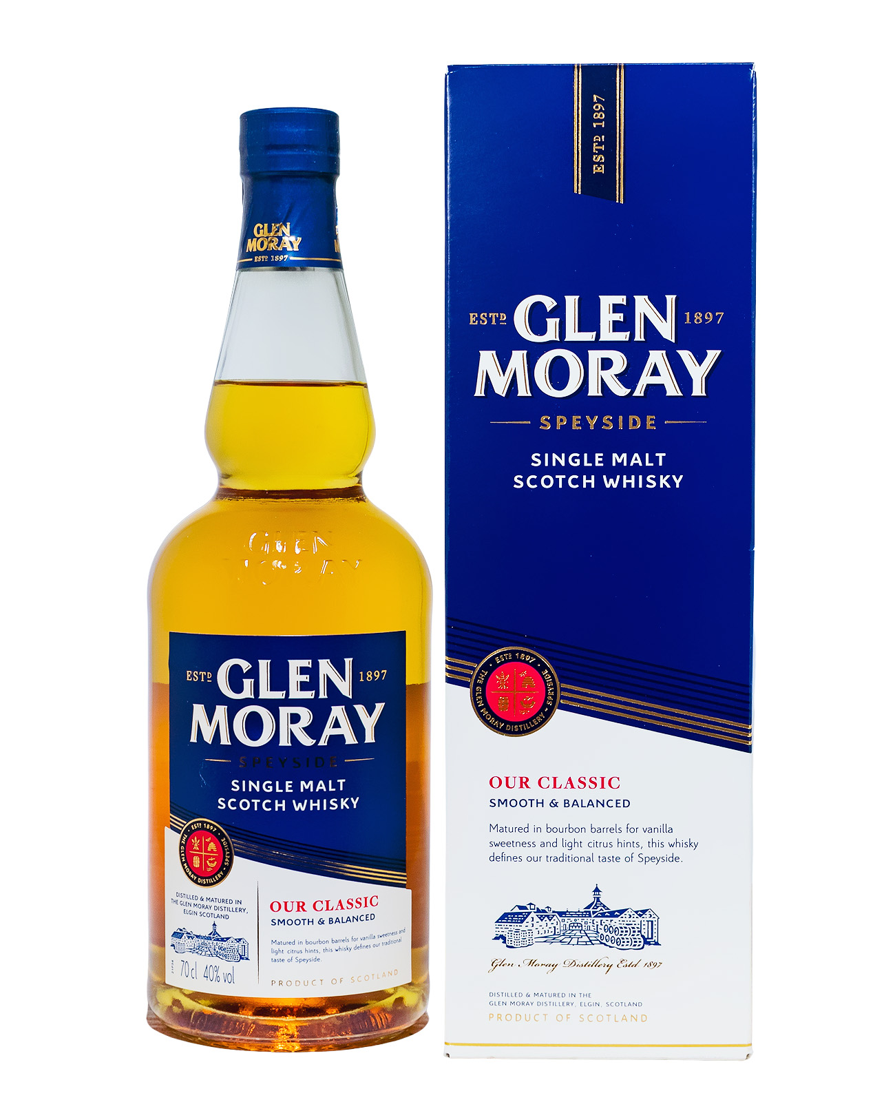 Glen Moray Elgin Classic Single Malt Scotch Whisky - 0,7L 40% vol