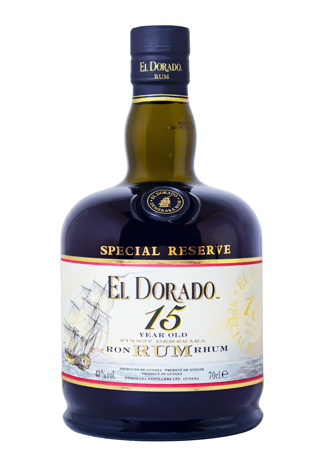 El Dorado 15 Jahre Finest Demerara Rum GEPA mit 2 Gläsern - 0,7L 43% vol