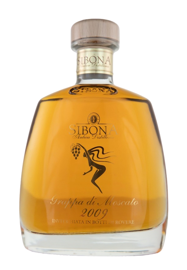 Sibona Grappa Riserva di Moscato Invecchiata in Holzschatulle - 0,7L 44% vol