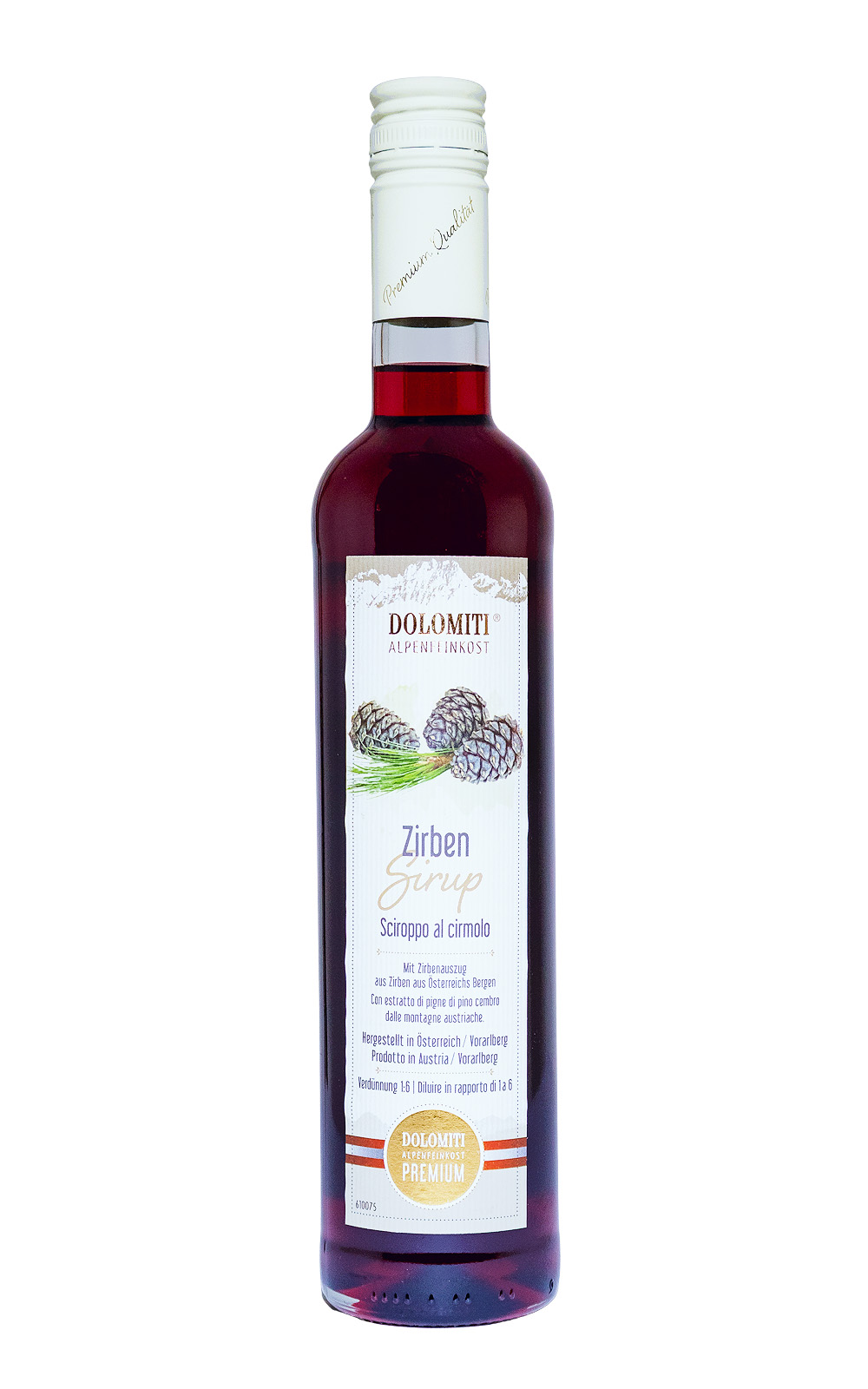 Dolomiti Berg-Zirben Sirup - 0,5L