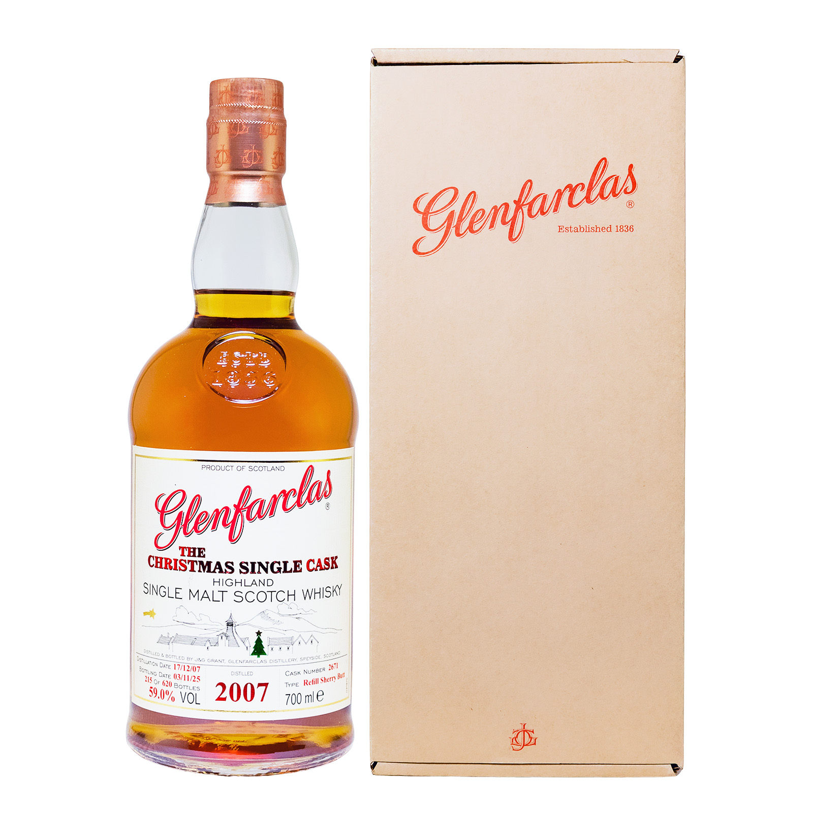 Glenfarclas The Christmas Single Cask Vintage 2007 - 0,7L 59% vol