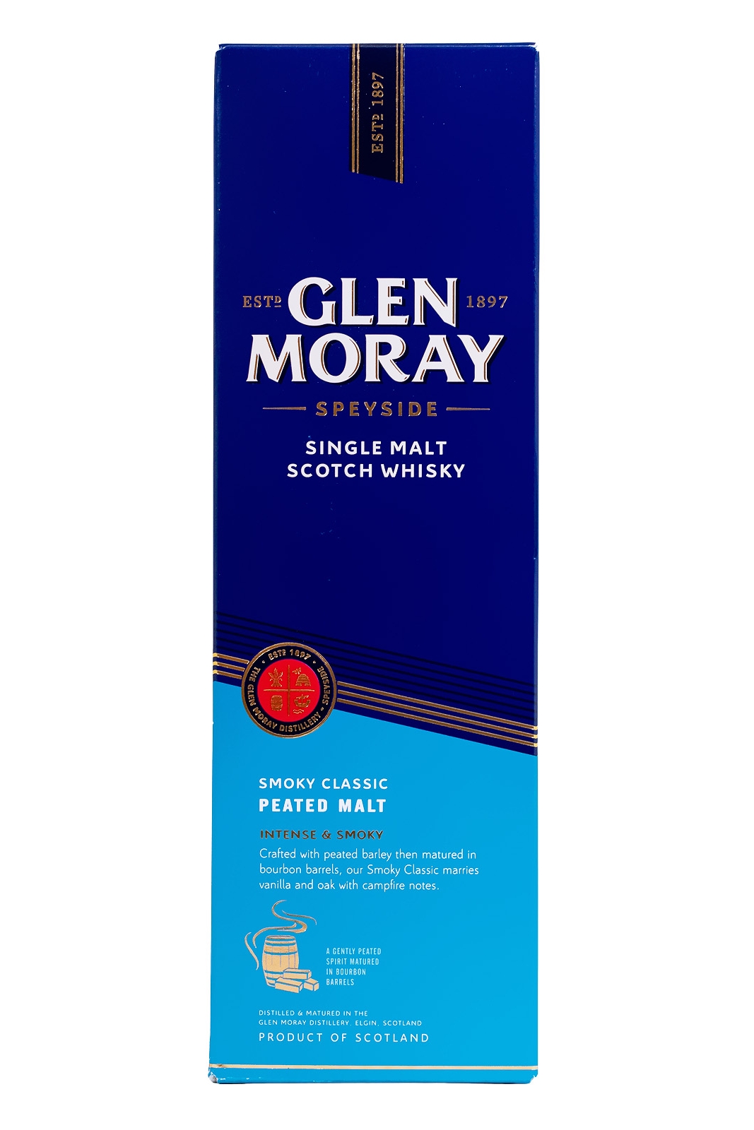 Glen Moray Peated Single Malt Scotch Whisky - 0,7L 40% vol Glen Moray Peated Single Malt Scotch Whisky - 0,7L 40% vol