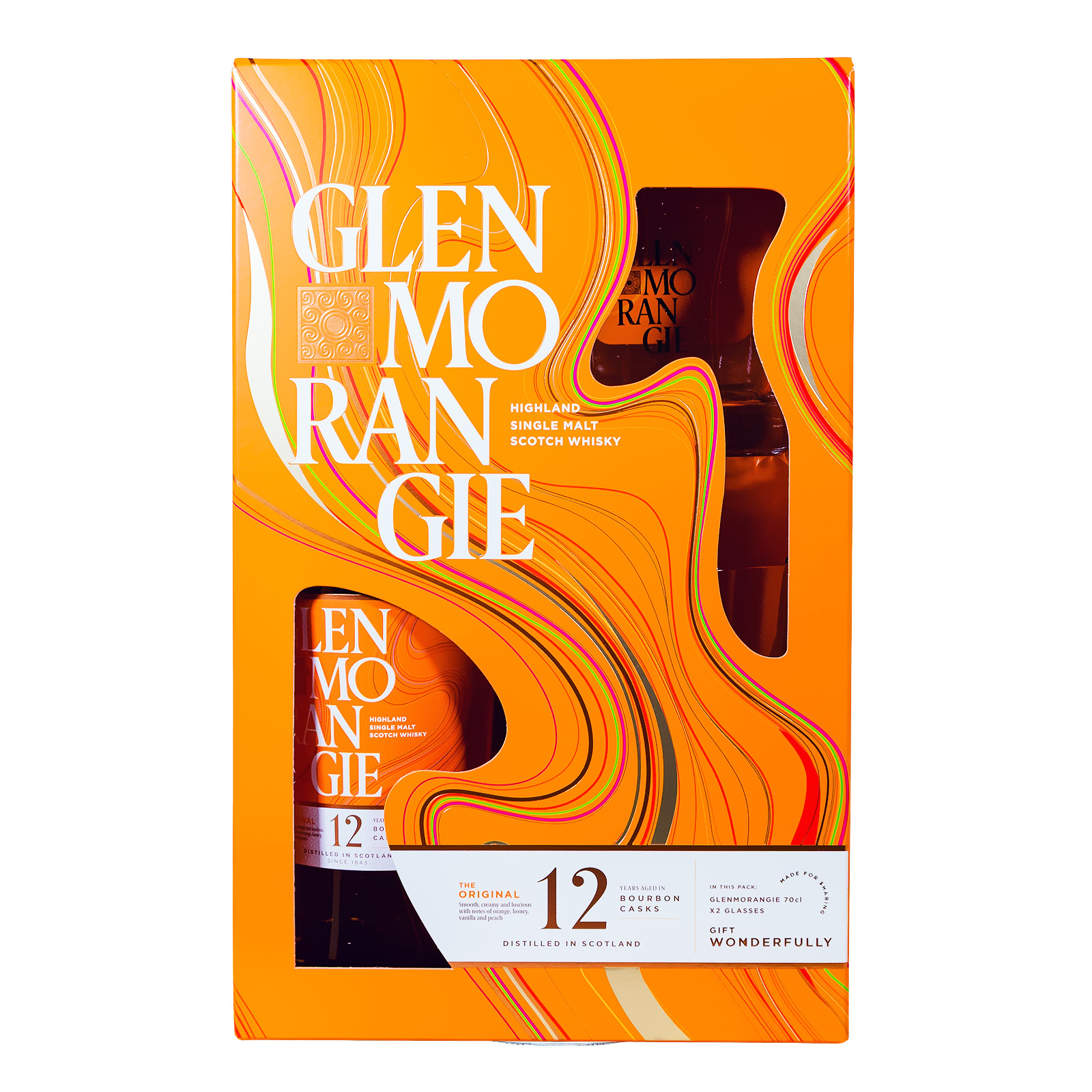 Glenmorangie The ORIGINAL 12 Jahre mit 2 Tumblern in Geschenkverpackung - 0,7L 40% vol