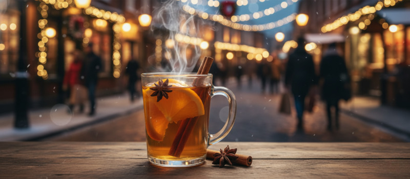 Hot Cider im Glas als Glühwein Alternative