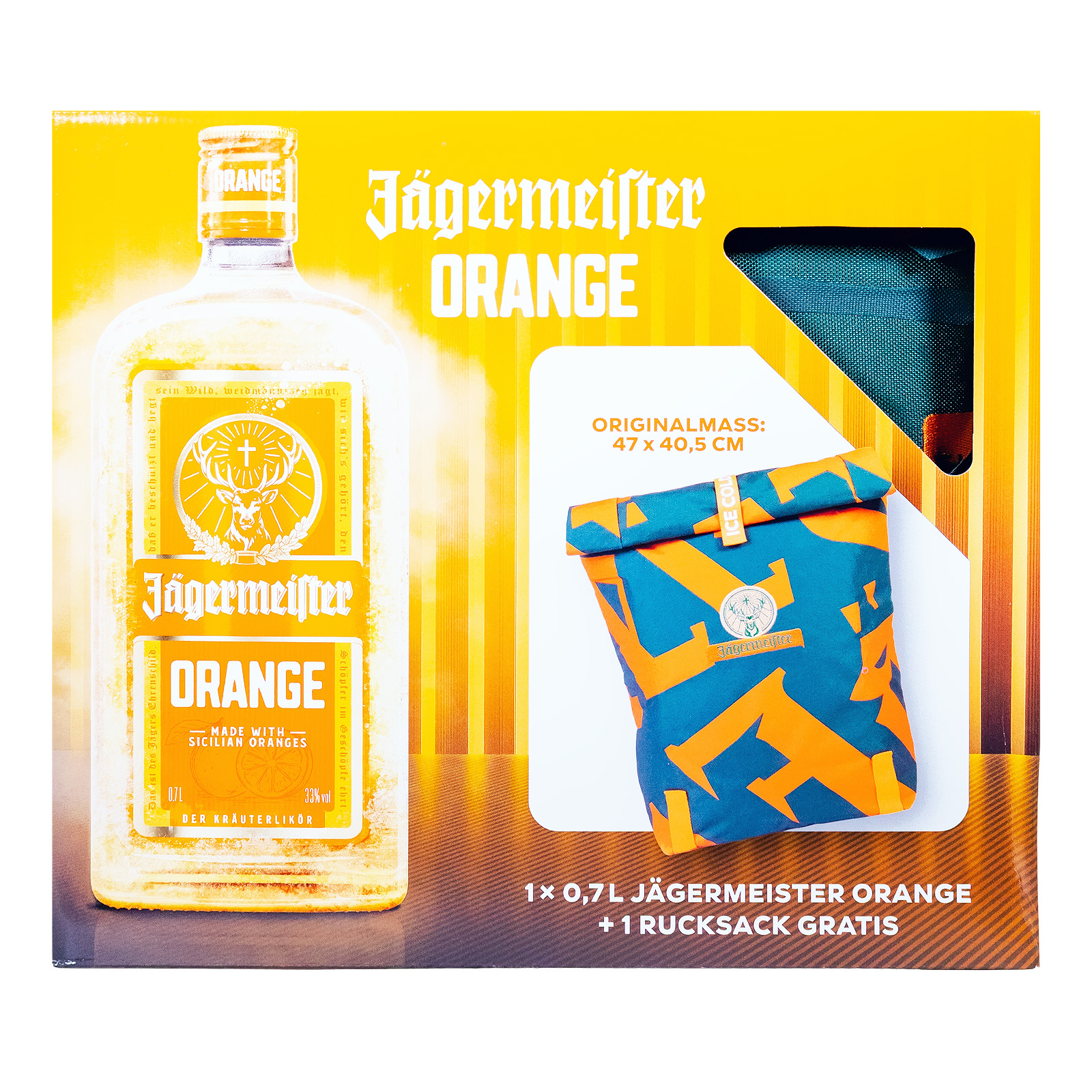Jägermeister Orange mit Jägermeister Cool Bag Rucksack - 0,7L 33% vol