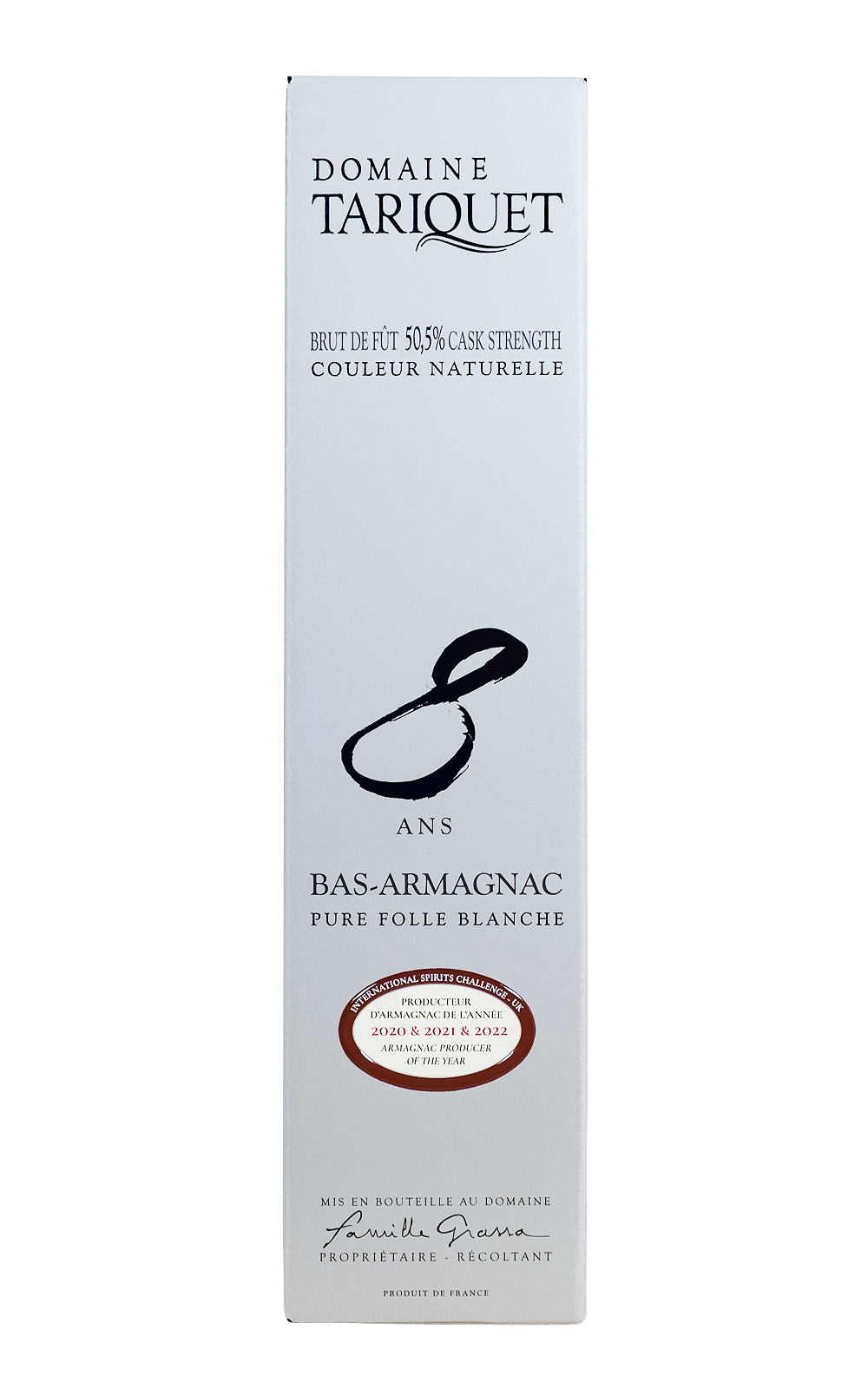 Armagnac Domaine Tariquet Pure Folle Blanche 8 Ans - 0,7L 50,5% vol