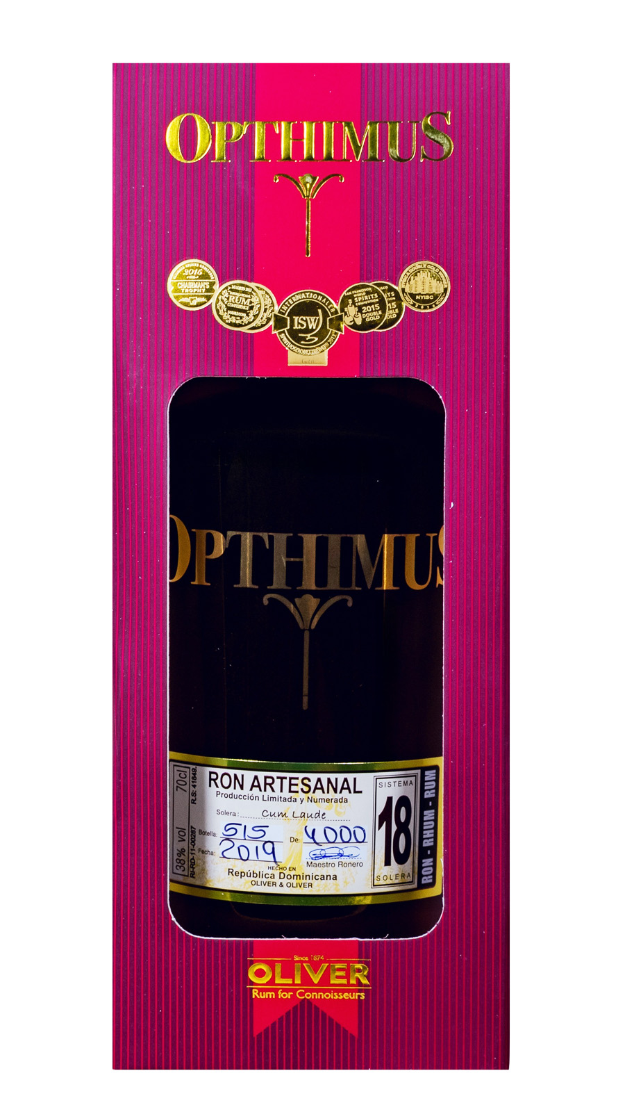 Opthimus 18 Jahre Cum Laude Rum - 0,7L 38% vol