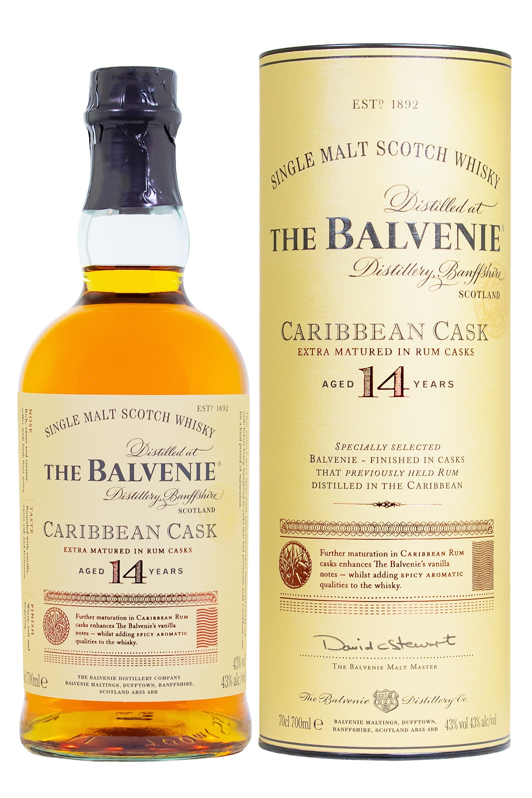 Balvenie 14 Jahre Carribean Cask Single Malt Scotch Whisky - 0,7L 43% vol