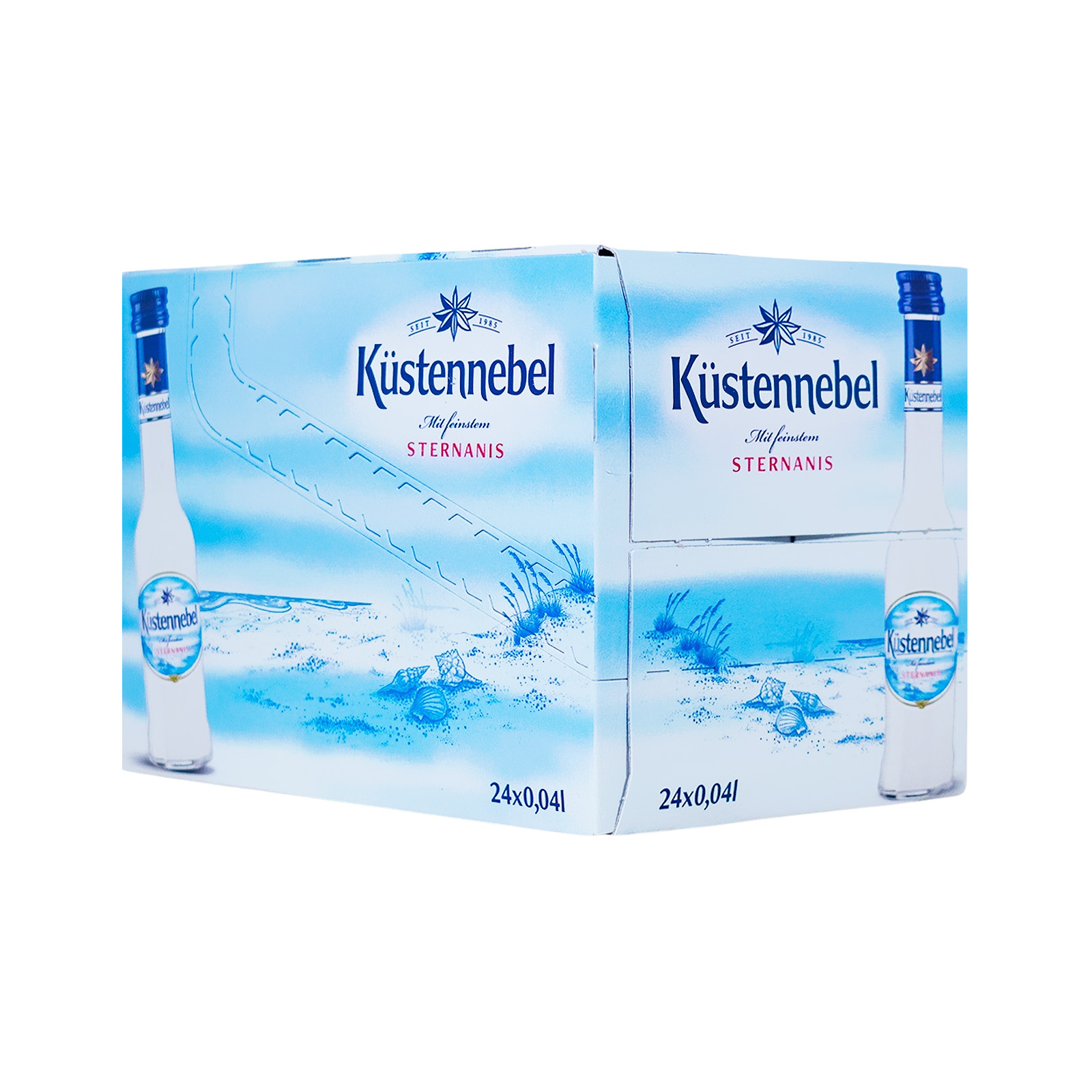 Paket [24 x 0,04L] Küstennebel Sternanis Likör Glas Miniatur - 0,96L 21,8% vol