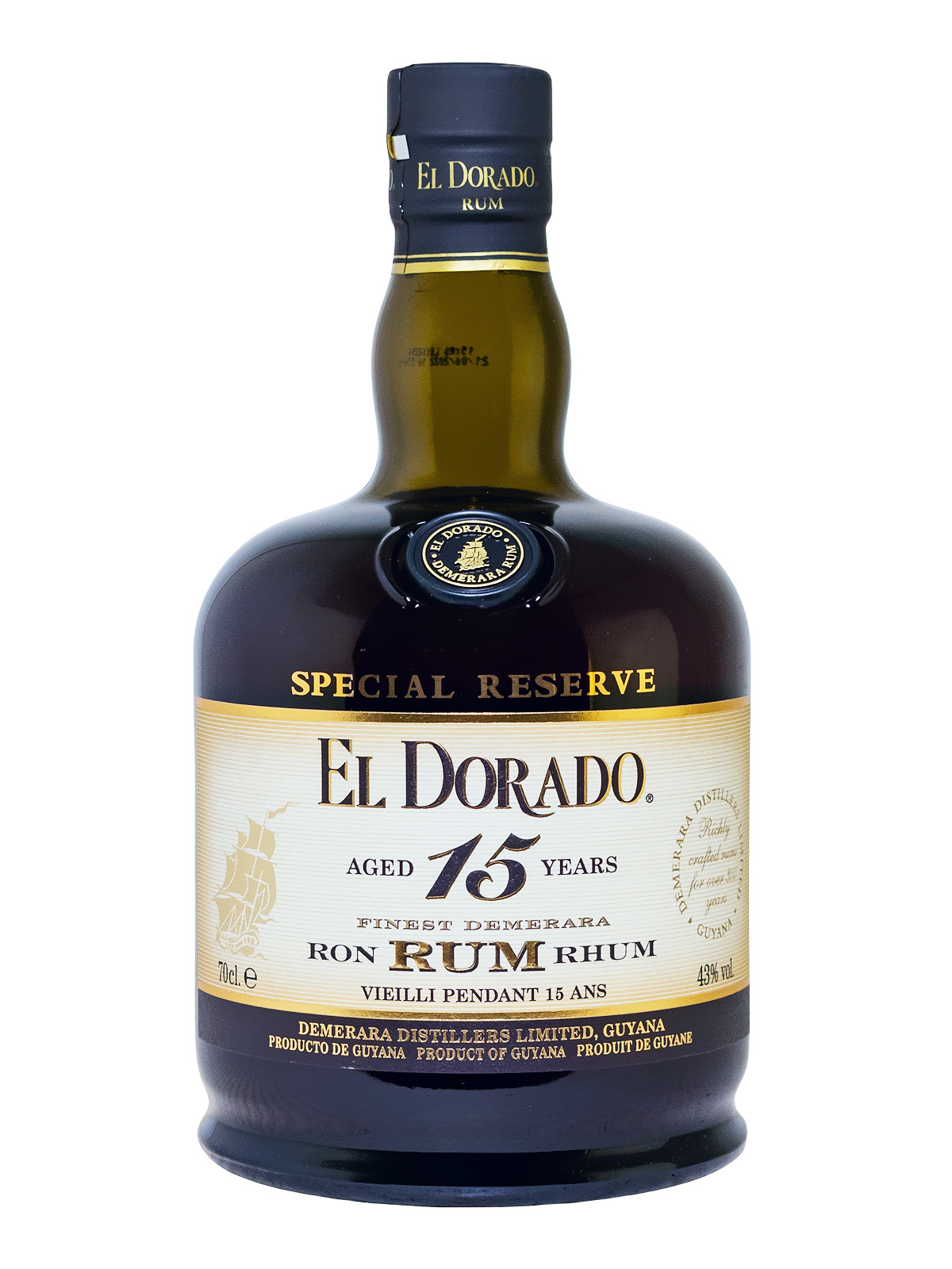 El Dorado 15 Jahre Finest Demerara Rum - 0,7L 43% vol