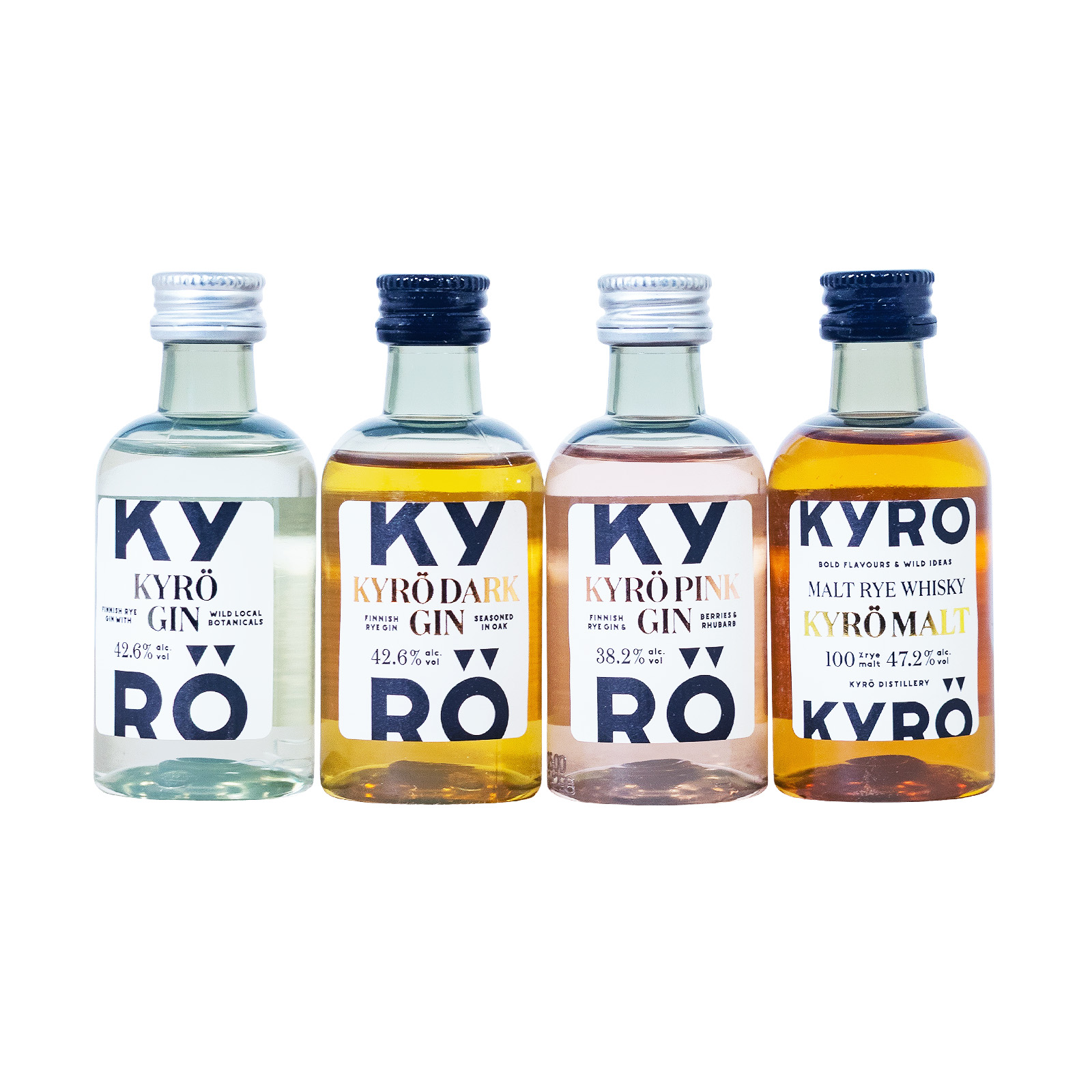 Paket [4 x 0,05L] Kyrö Gin Tasting Set - 0,2L 42,7% vol
