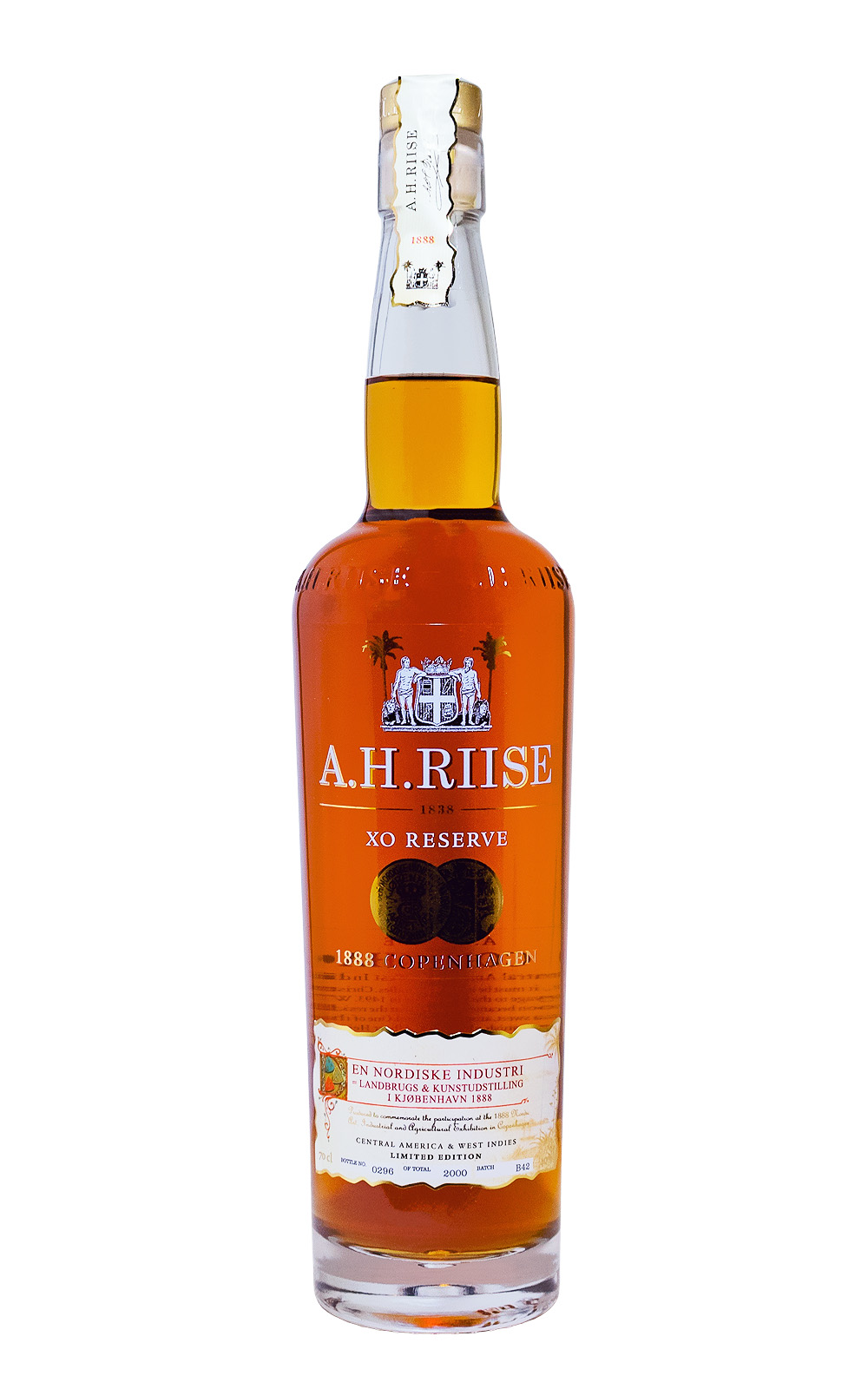 A.H. Riise 1888 Copenhagen Medal Spirituose auf Rum-Basis + 0,02L Non Plus Ultra Very Rare Miniatur - 0,72L 40% vol