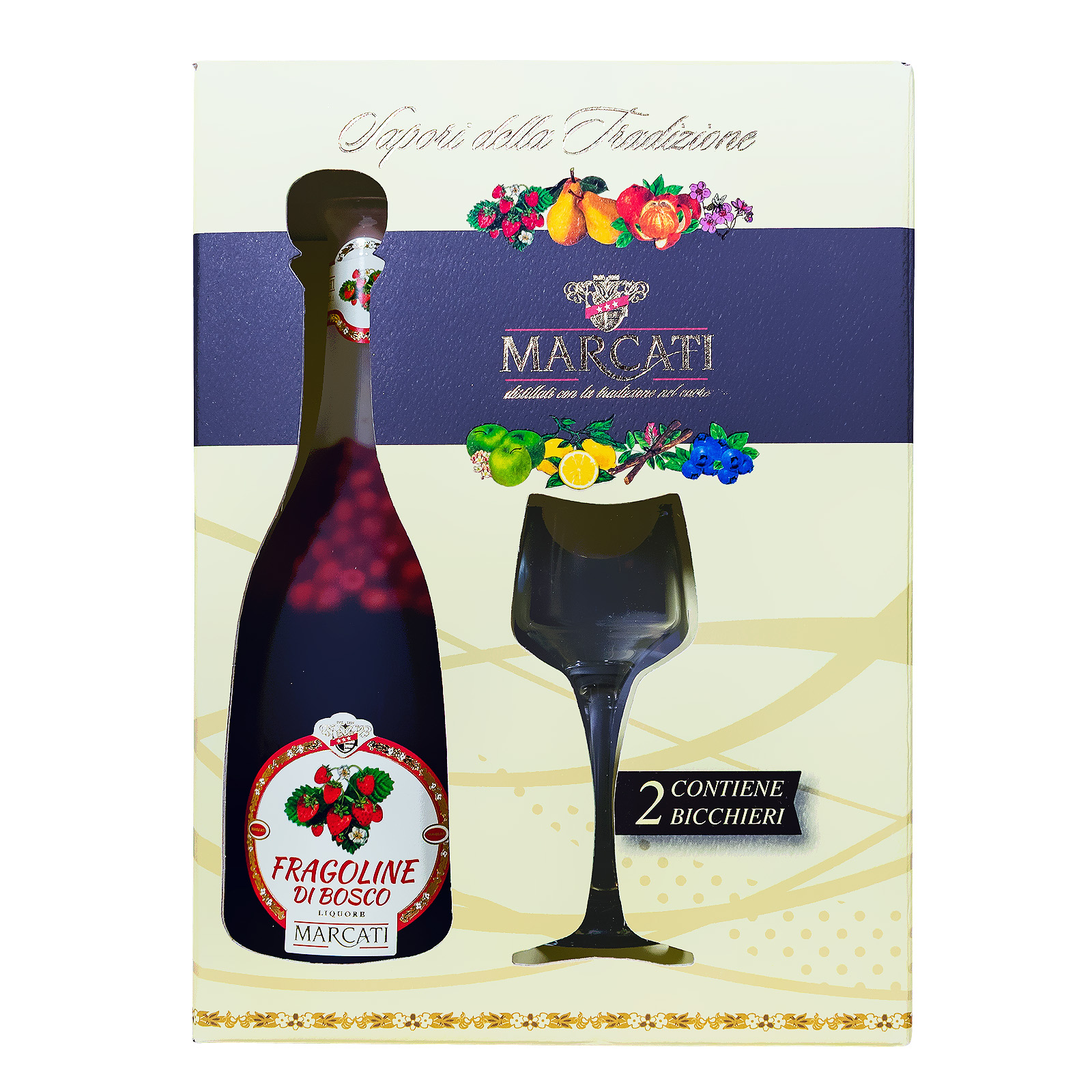 Marcati Fragoline Di Bosco GEPA mit 2 Gläsern - 0,7L 25% vol