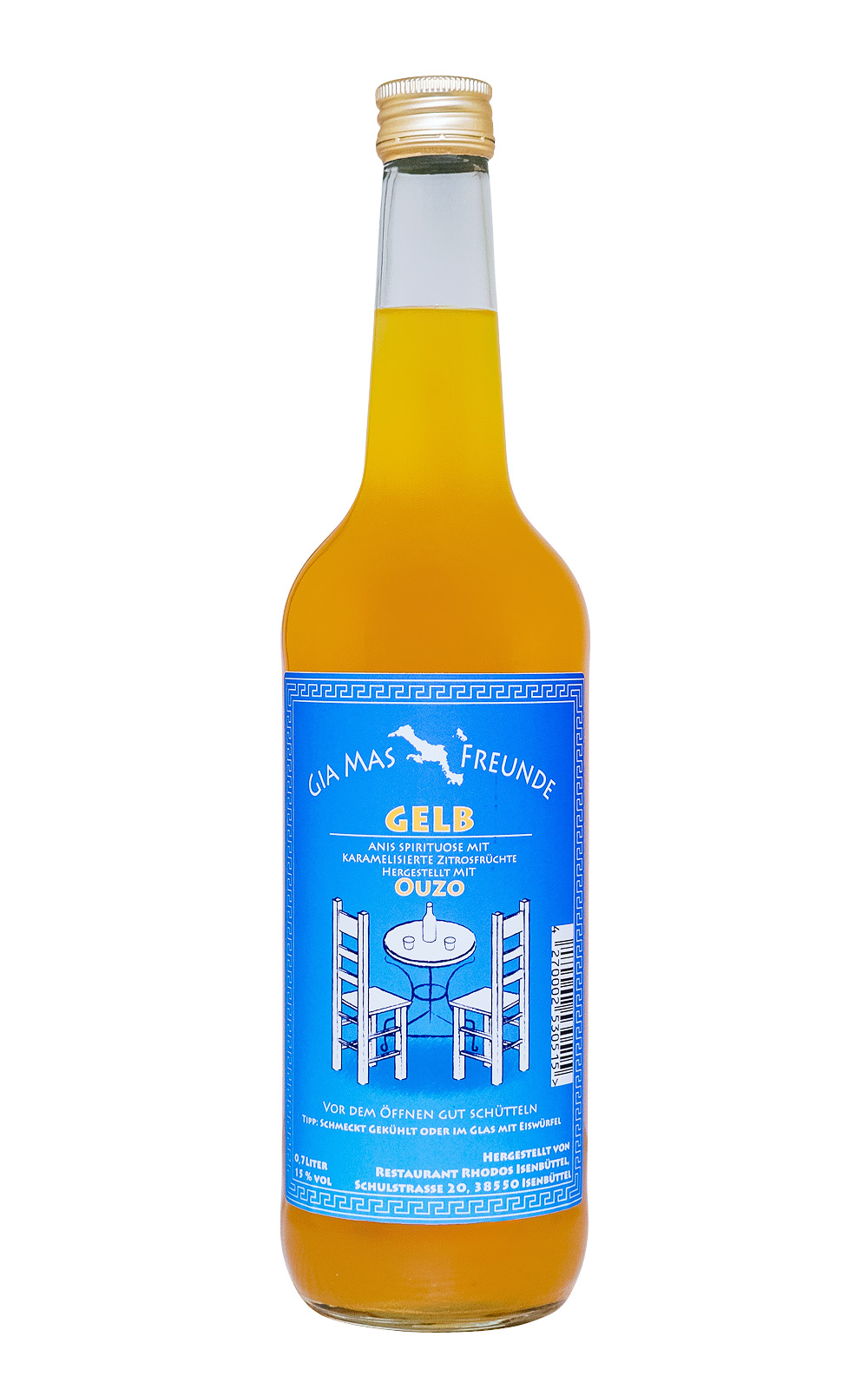 Gelber Ouzo - 0,7L 15% vol