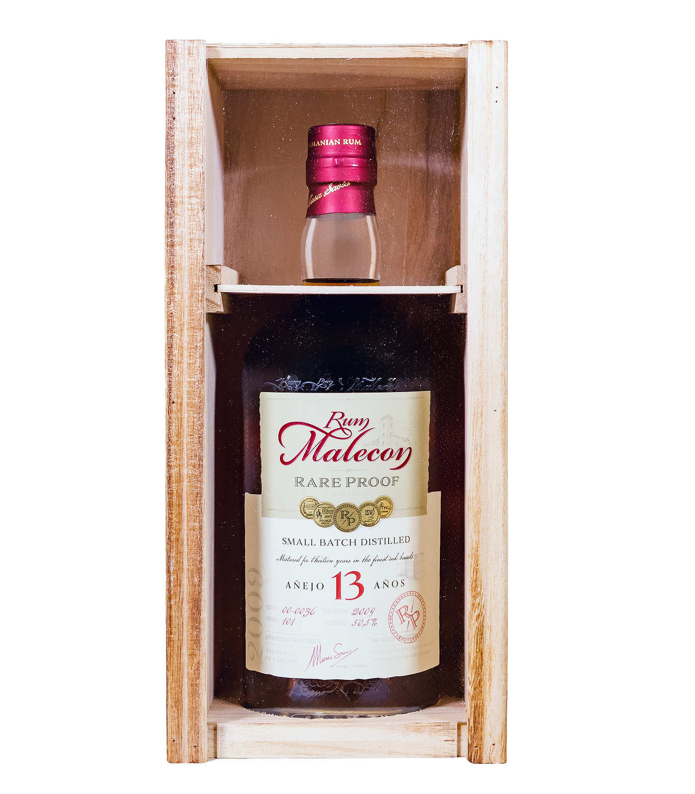 Rum Malecon Rare Proof 13 Jahre in Holzkiste - 0,7L 50,5% vol