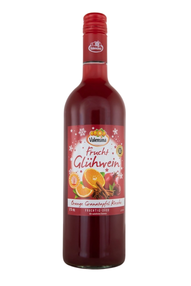 Valensina Orange-Granatapfel-Kirsche-Glühwein - 0,75L 8% vol Valensina Orange-Granatapfel-Kirsche-Glühwein - 0,75L 8% vol