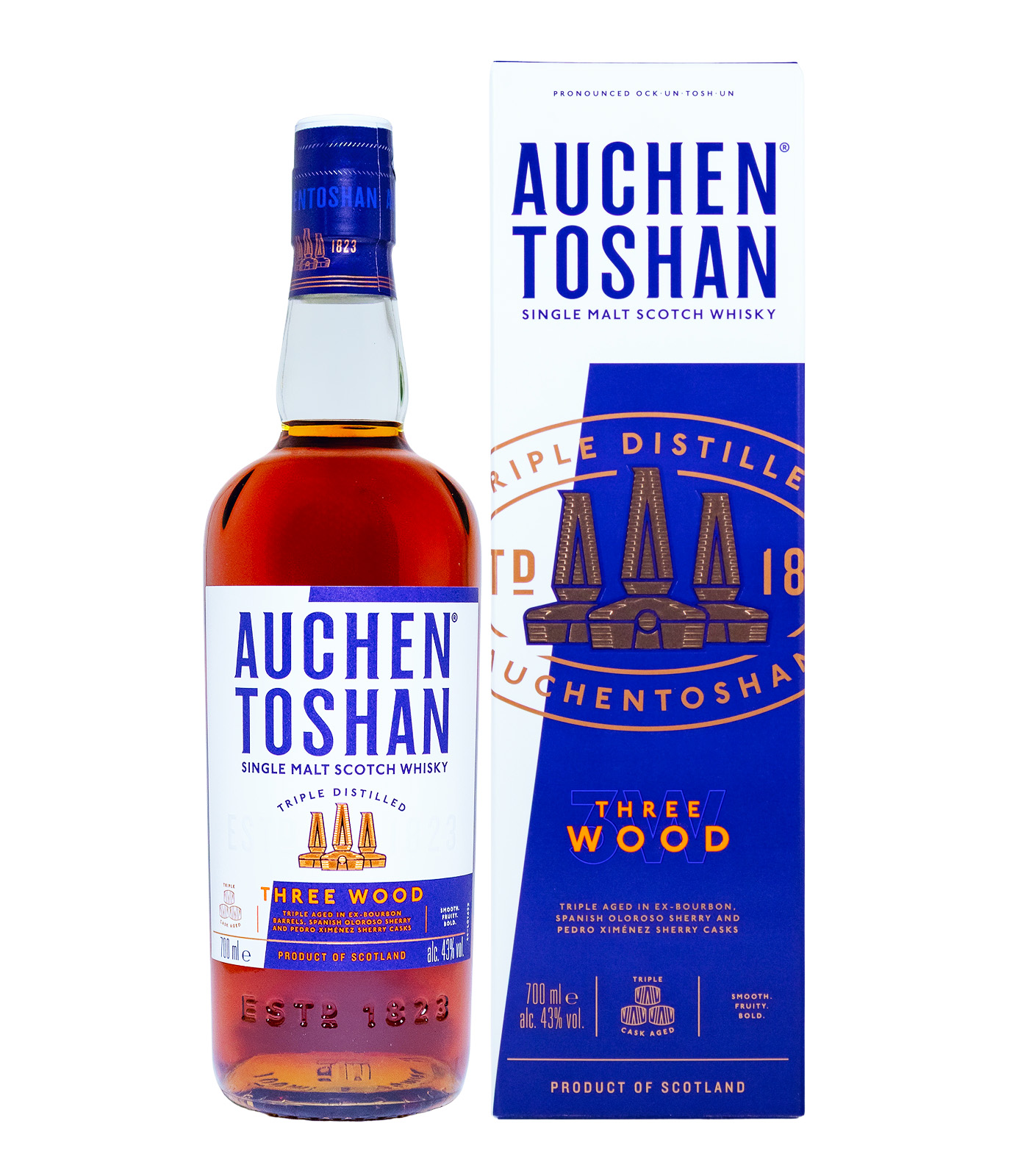 Auchentoshan Three Wood Single Malt Scotch Whisky - 0,7L 43% vol