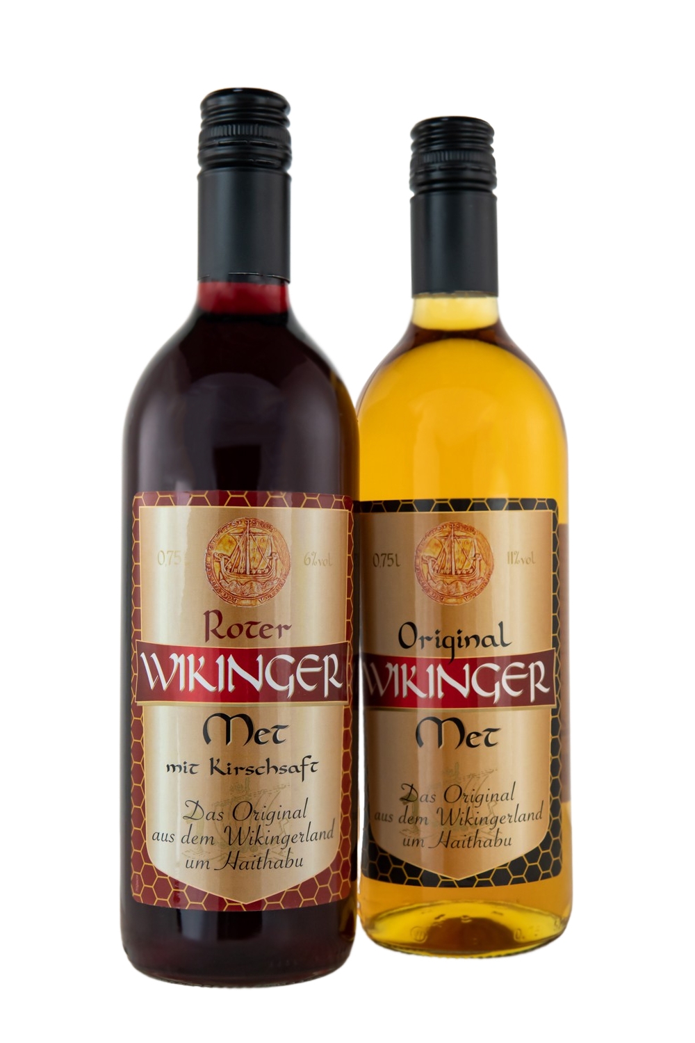 Wikinger Met Original + Roter Wikinger Met + 2 Met Becher - 1,5L 8,5% vol