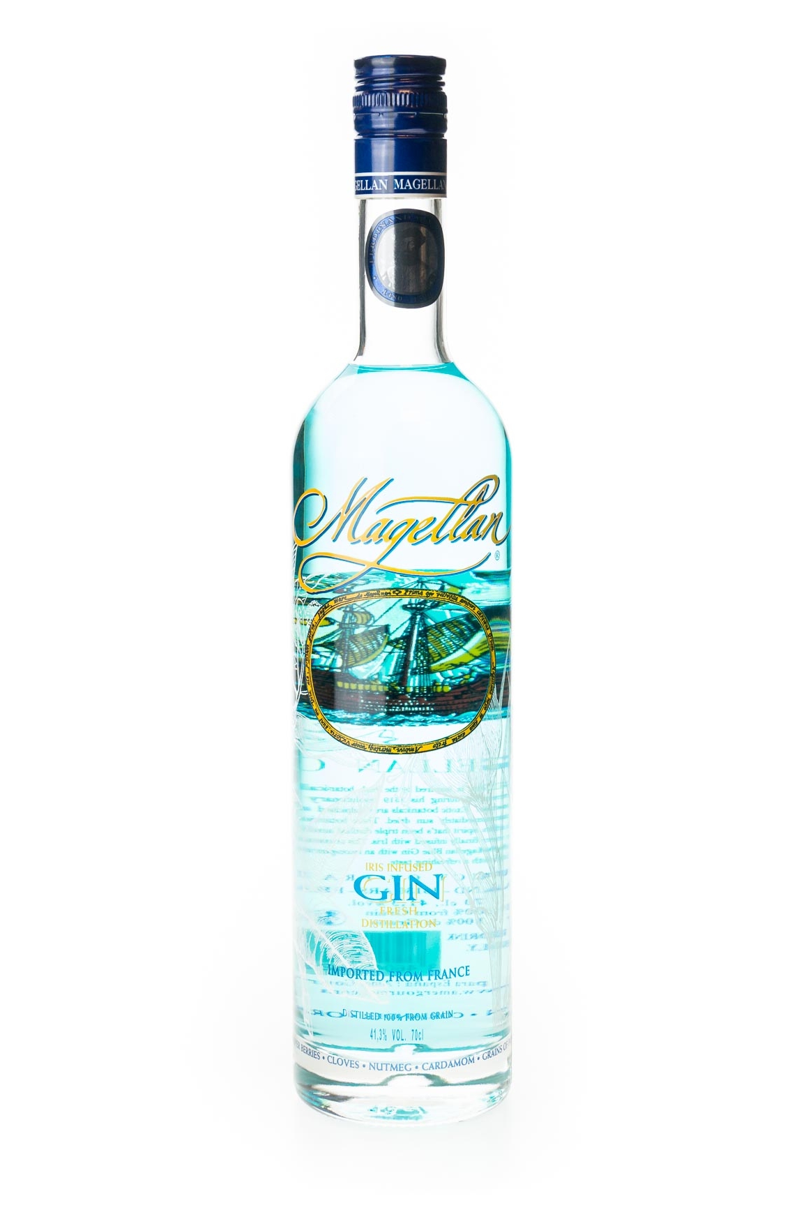 Magellan Blue Gin Iris Flavoured - 0,7L 44% vol Magellan Blue Gin Iris Flavoured - 0,7L 44% vol