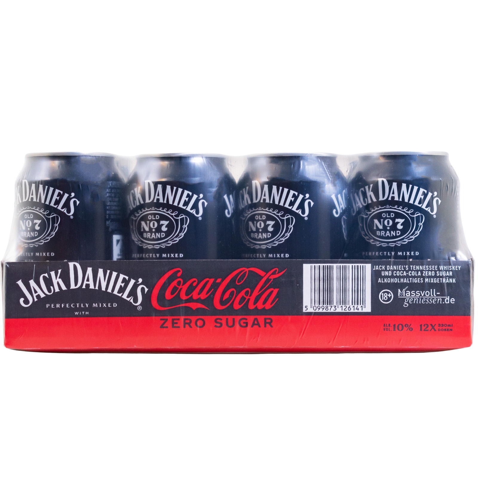 Paket [12 x 0,33L] Jack Daniel's Tennessee Whisky & Coca Cola Zero Dose - 3,96L 10% vol