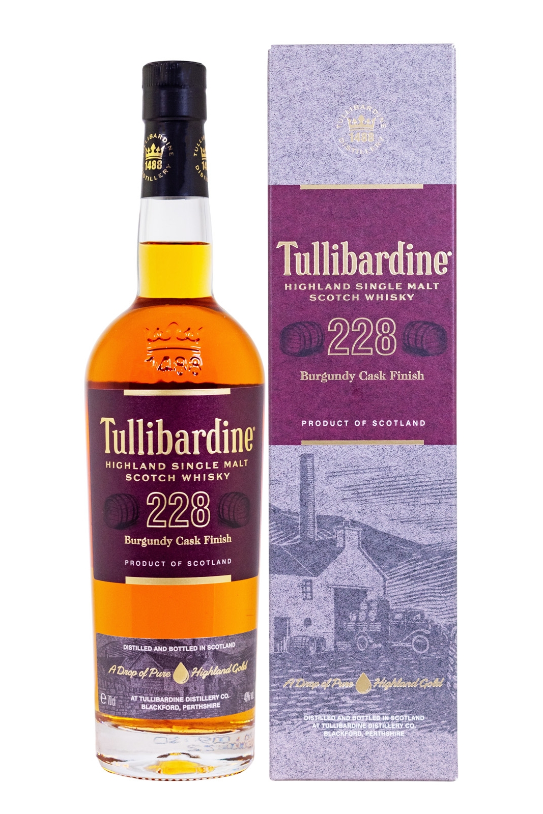 Tullibardine 228 Burgundy Finish Highland Single Malt Scotch Whisky - 0,7L 43% vol