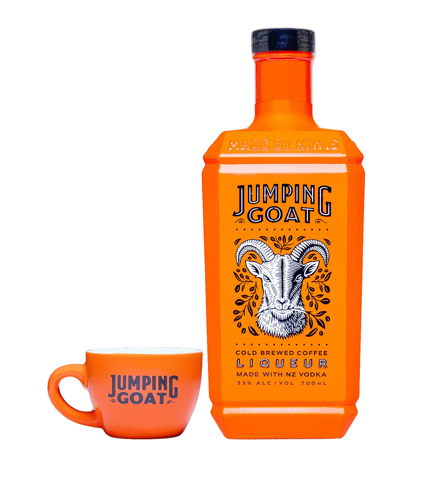 Bundle: Jumping Goat Coffee Liqueur with Vodka inkl. Jumping Goat Shot Cup - 0,7L 33% vol