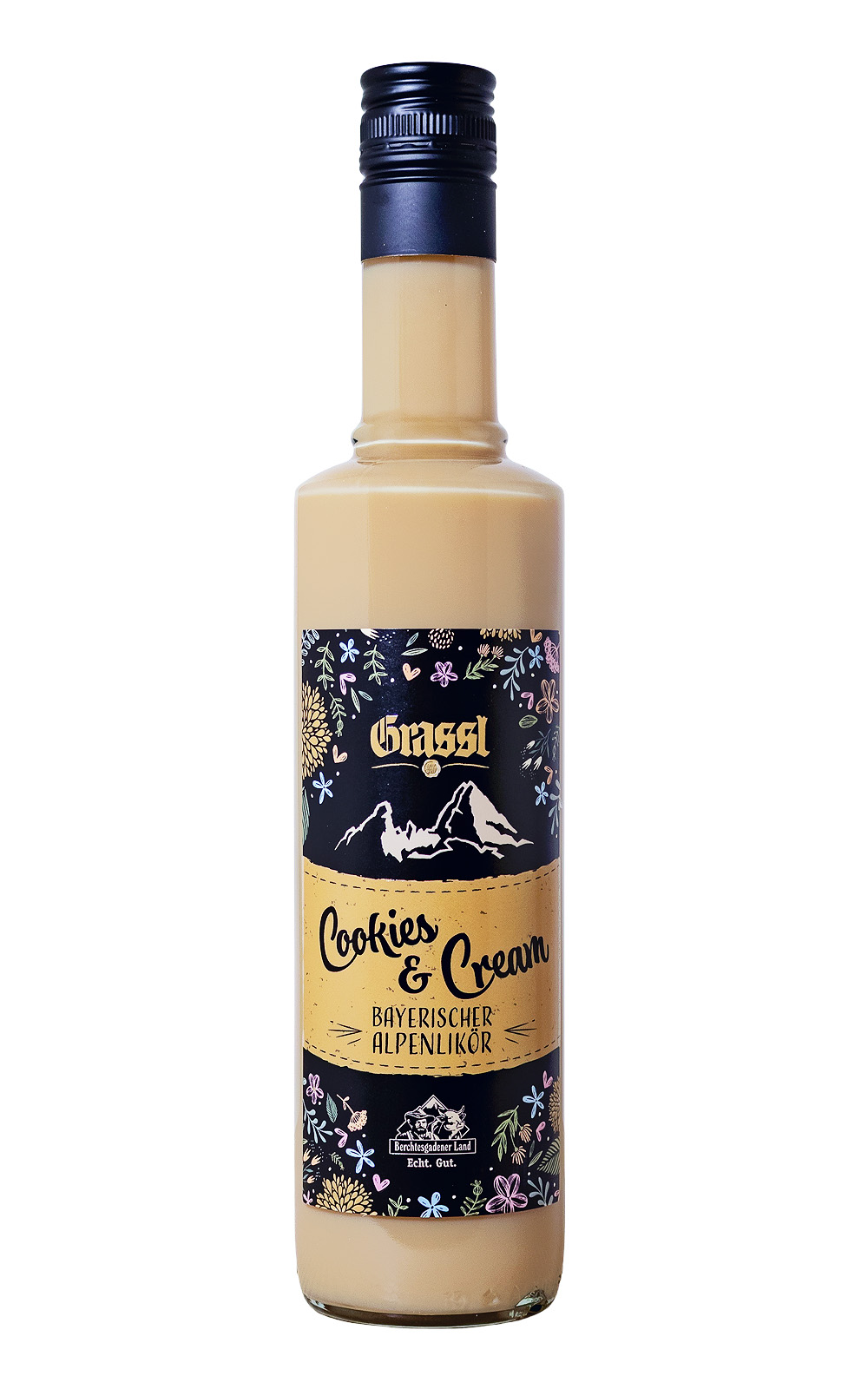 Grassl Cookies & Cream Likör inklusive 8 Waffelbecher - 0,5L 17% vol