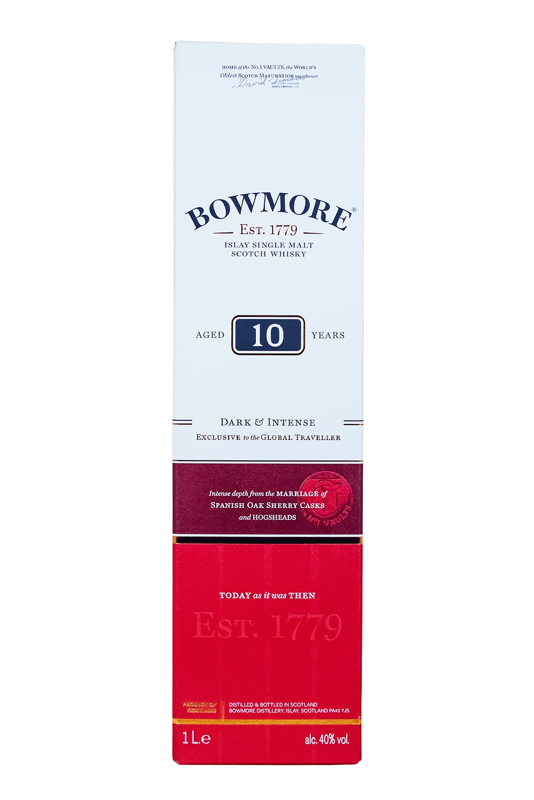 Bowmore 10 Jahre Dark & Intense Single Malt Scotch Whisky - 1 Liter 40% vol