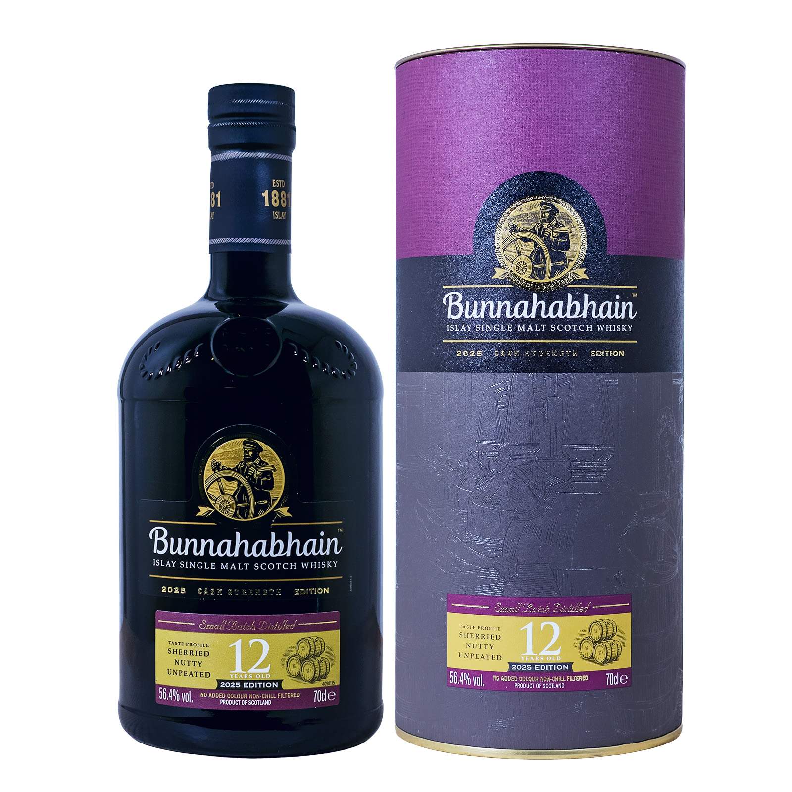 Bunnahabhain Cask Strength 12 Jahre 2025 - 0,7L 56,4% vol