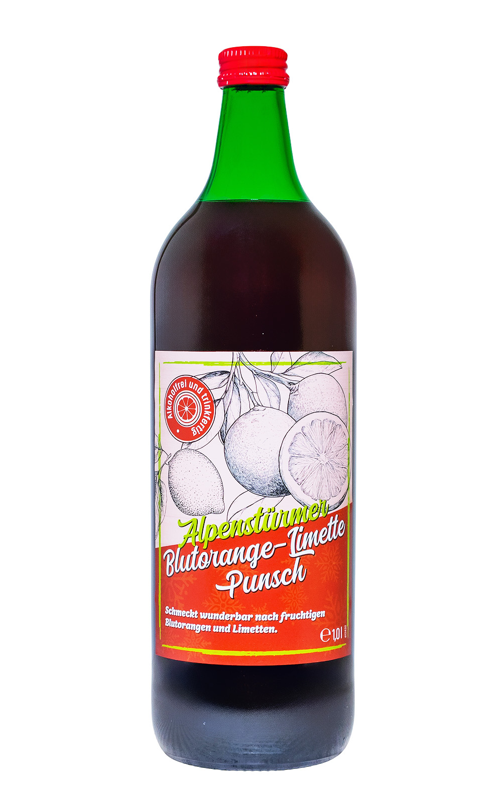 Prinz Alpenstürmer Blutorange-Limette alkoholfrei - 1 Liter